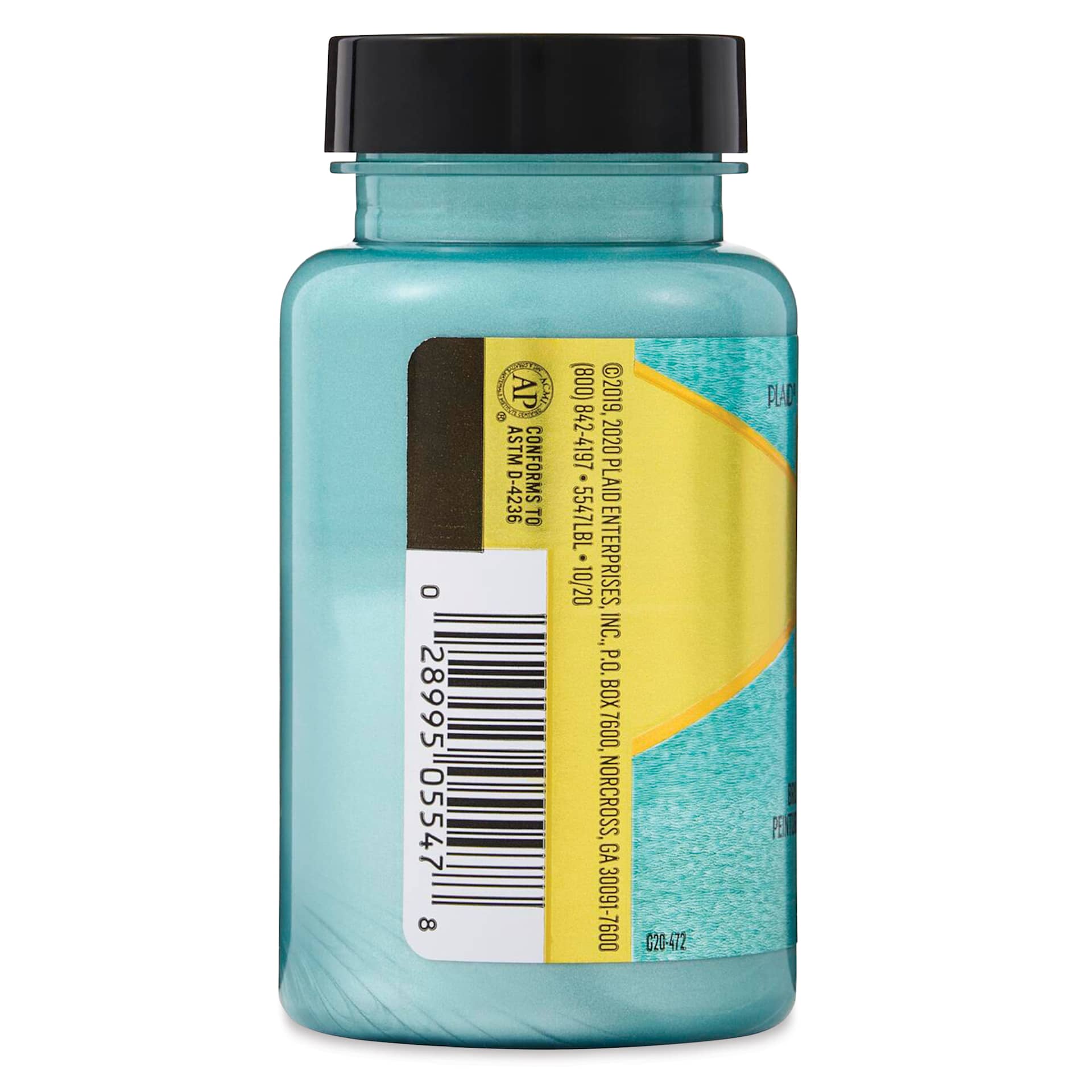 FolkArt Treasure Gold Acrylic Paint - Aquamarine, 4 oz Jar, side
