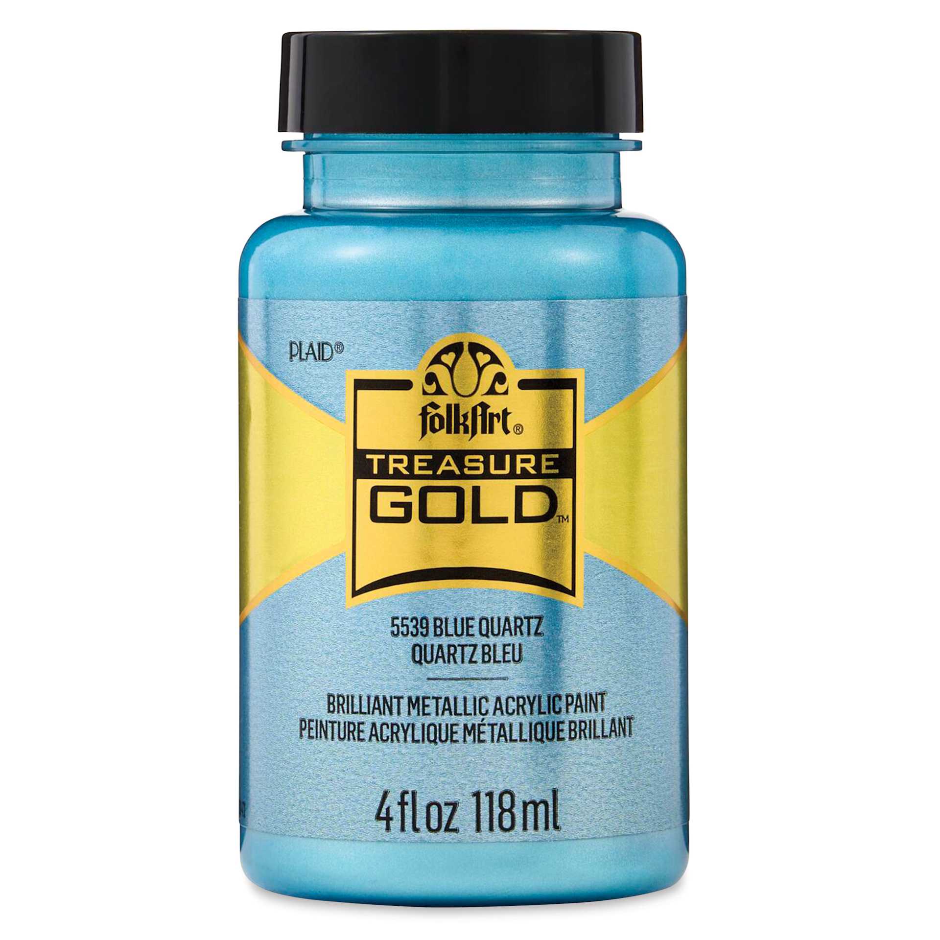 FolkArt Treasure Gold Acrylic Paint - Blue Quartz, 4 oz Jar, front