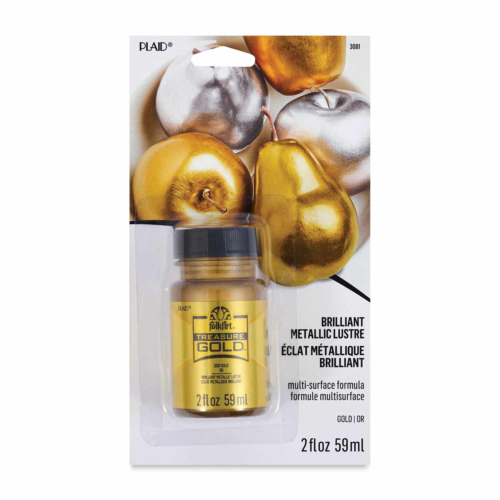 FolkArt Treasure Gold Acrylic Paint - Gold, 2 oz Jar, front