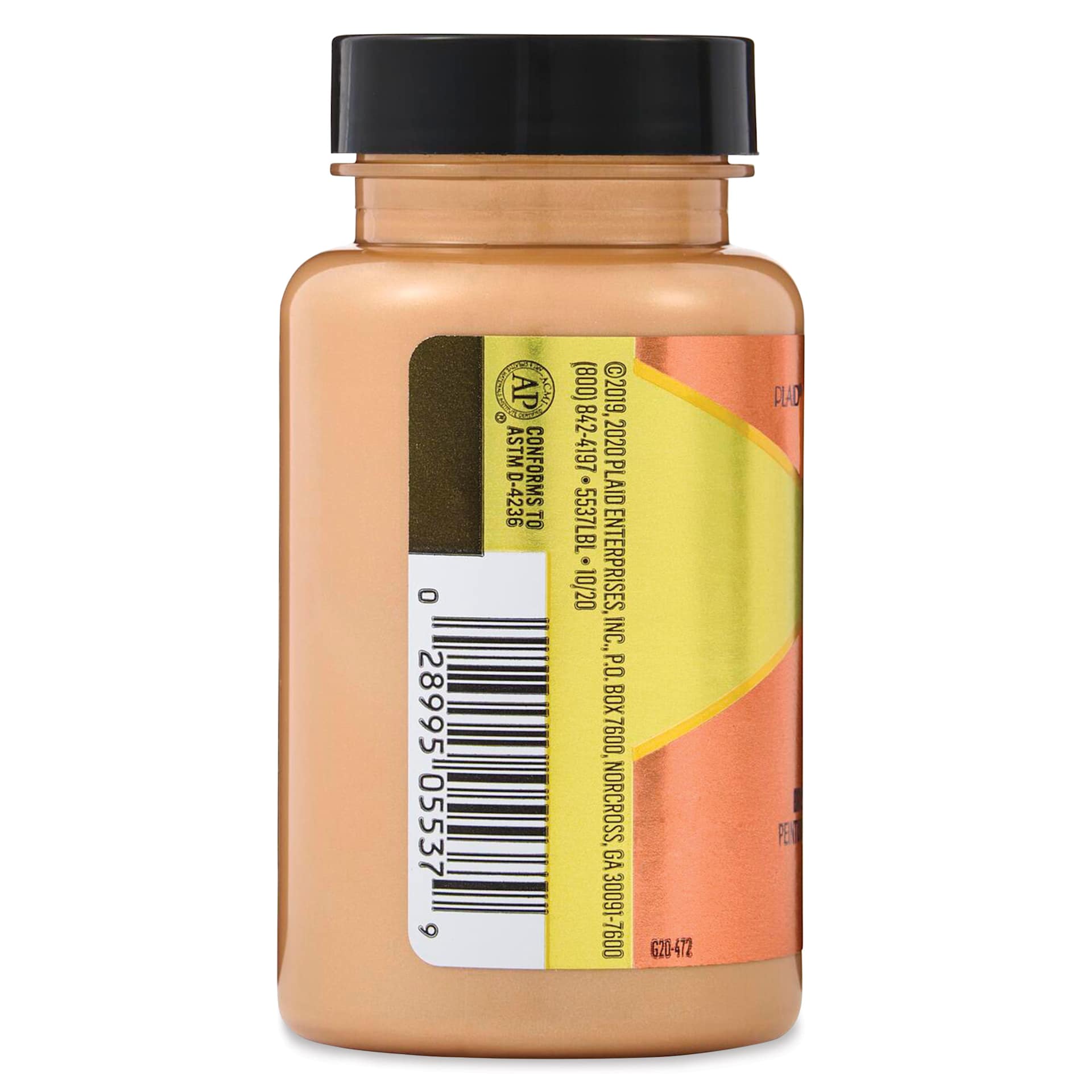 FolkArt Treasure Gold Acrylic Paint - Rose Gold, 4 oz Jar, side