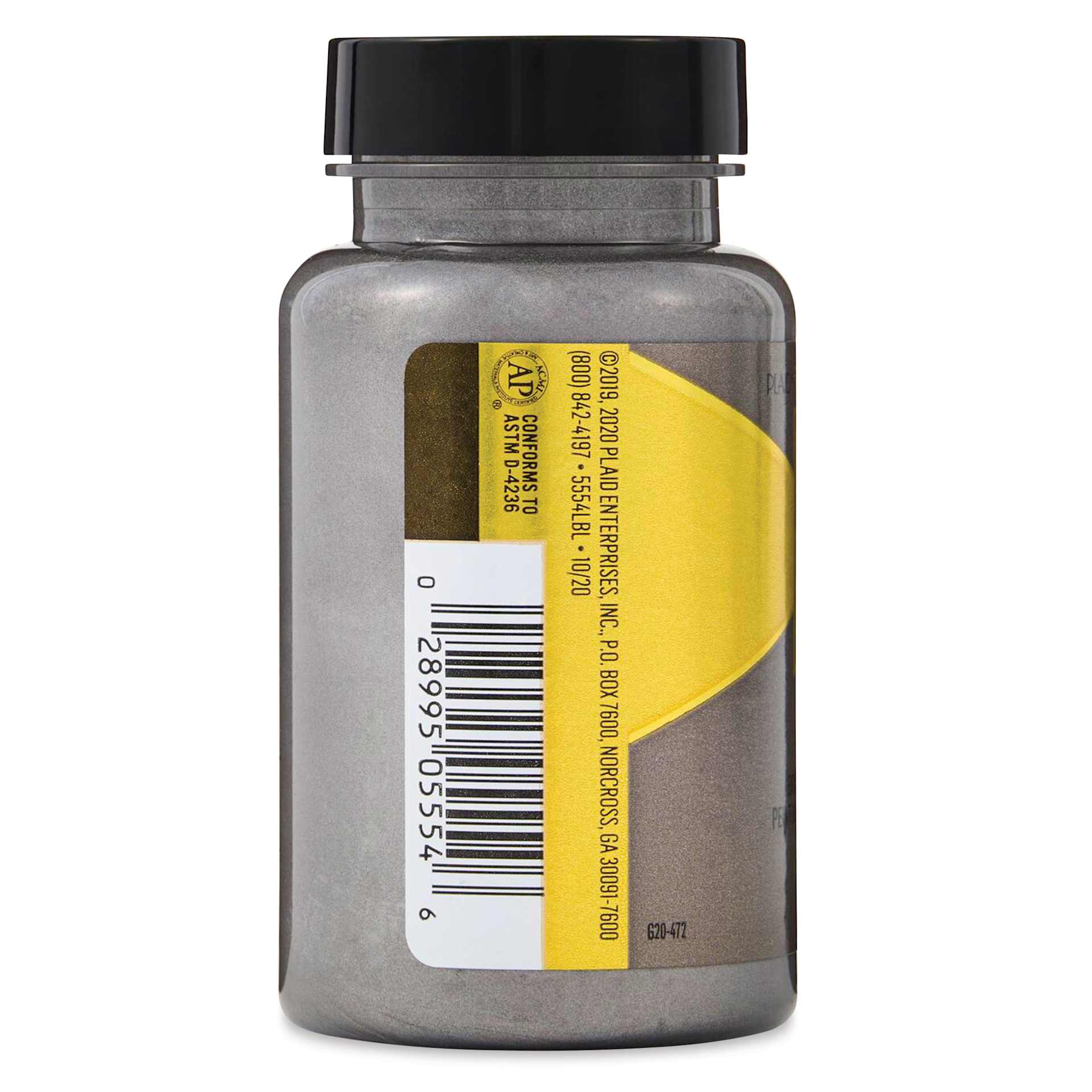 FolkArt Treasure Gold Acrylic Paint - Antique Silver, 4 oz Jar, side