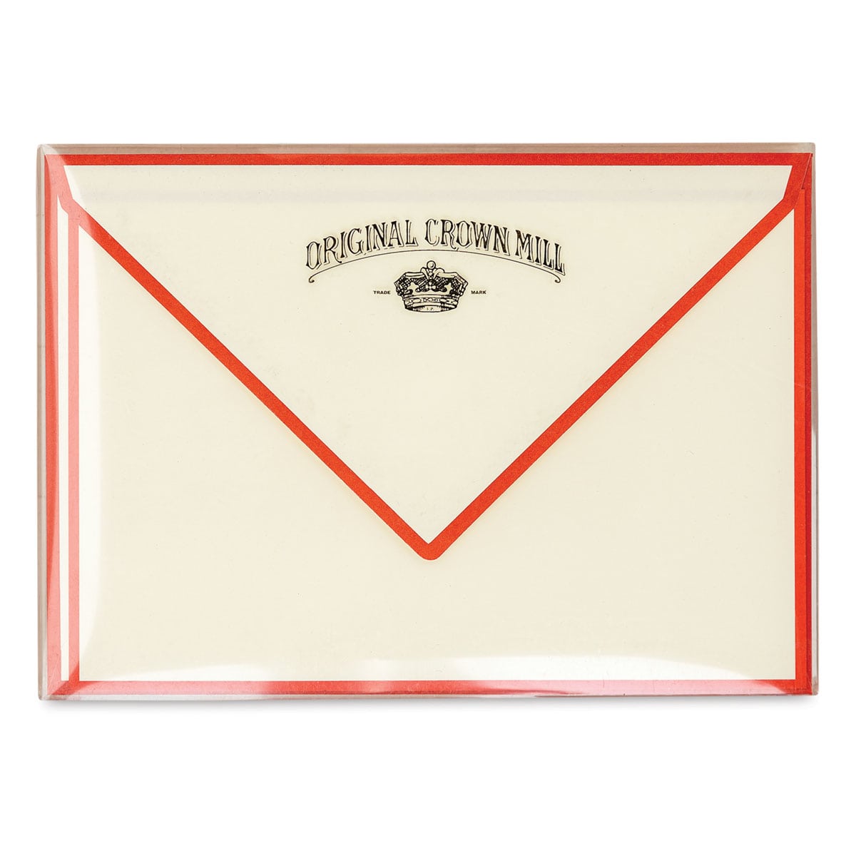 Original Crown Mill Color Edge Cards - Cream/Red, Pkg of 10 (in package)