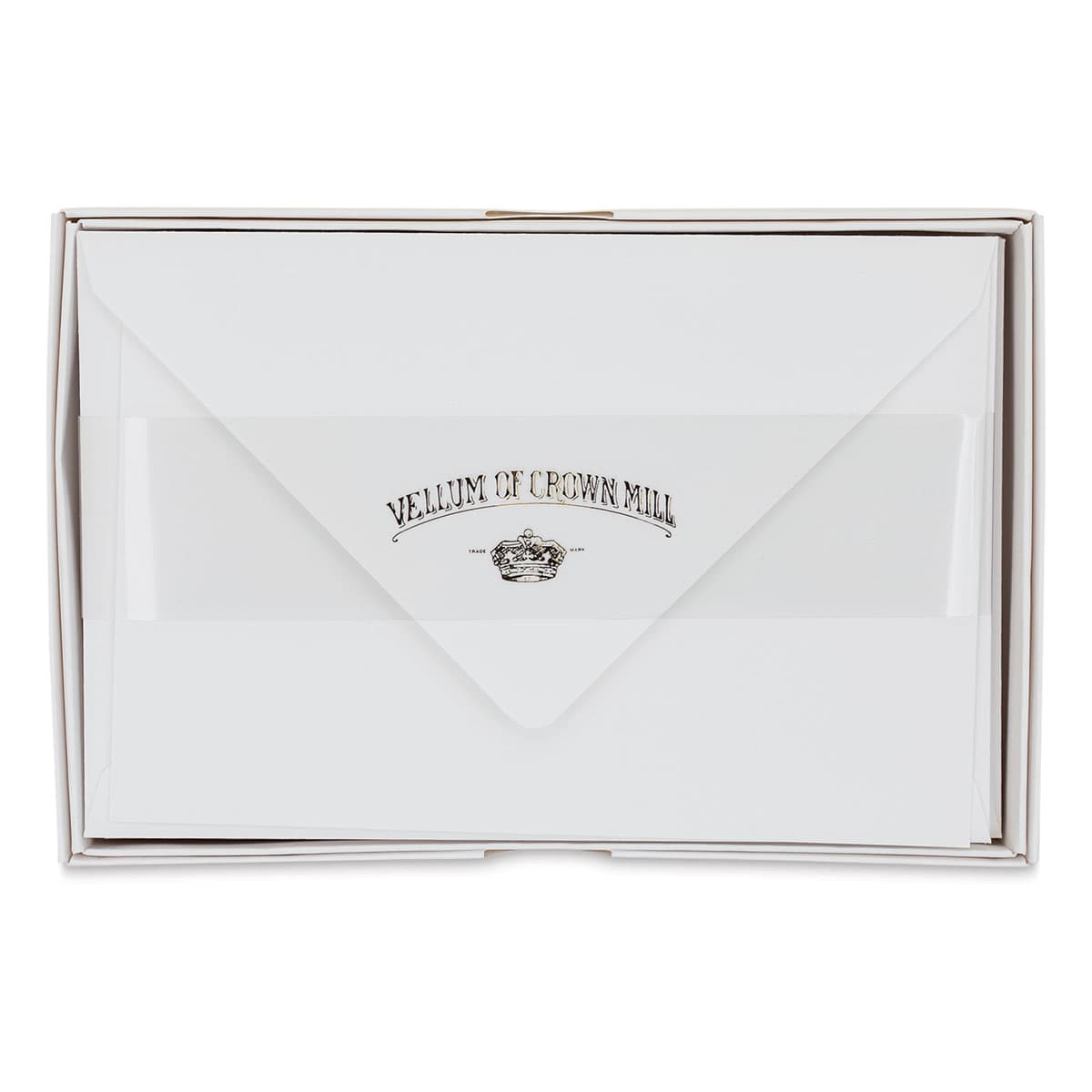 Original Crown Mill Large Flat Cards and Envelopes - White, Pkg of 25 (in package)
