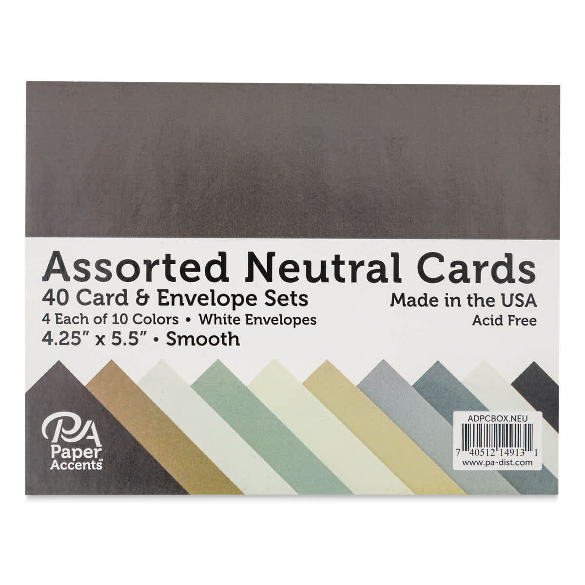 Paper Accents Folded Cards and Envelopes, Neutral, 4-1/4" x 5-1/2", Front Of Package