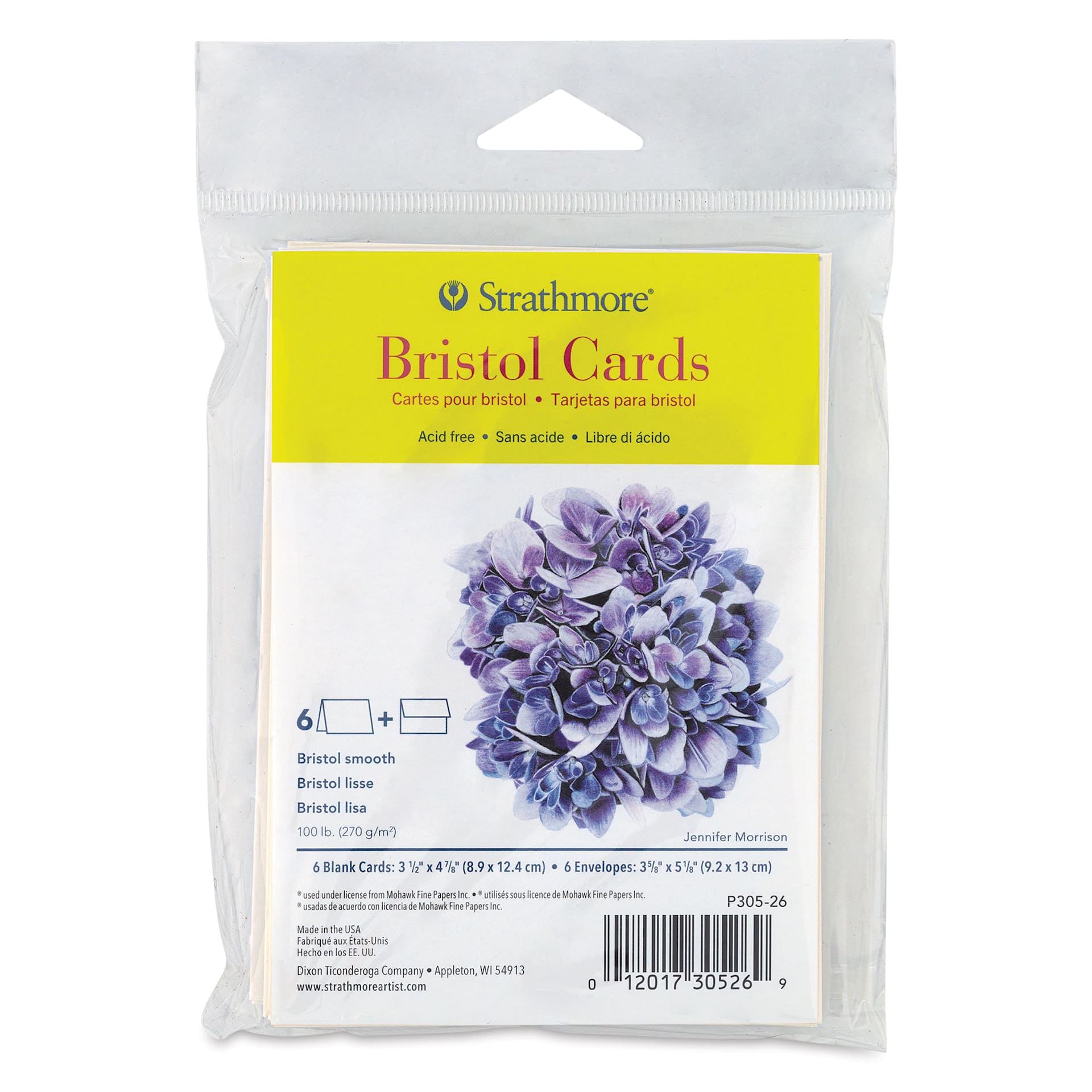 Strathmore 300 Series Bristol Cards and Envelopes - Announcement Size, front of the packaging