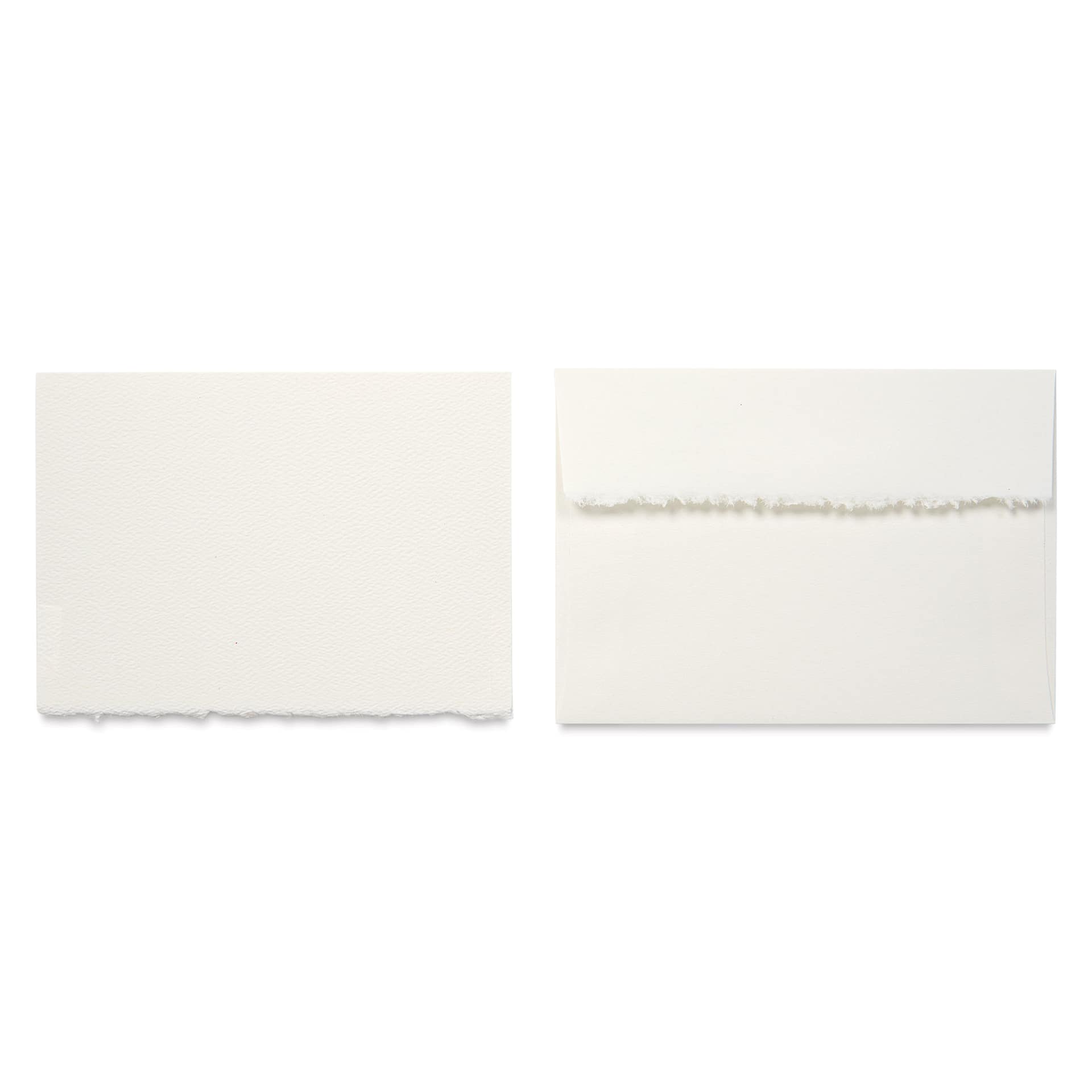 Announcement Size, Fluorescent White with Deckle, Pkg of 6, single card and envelope