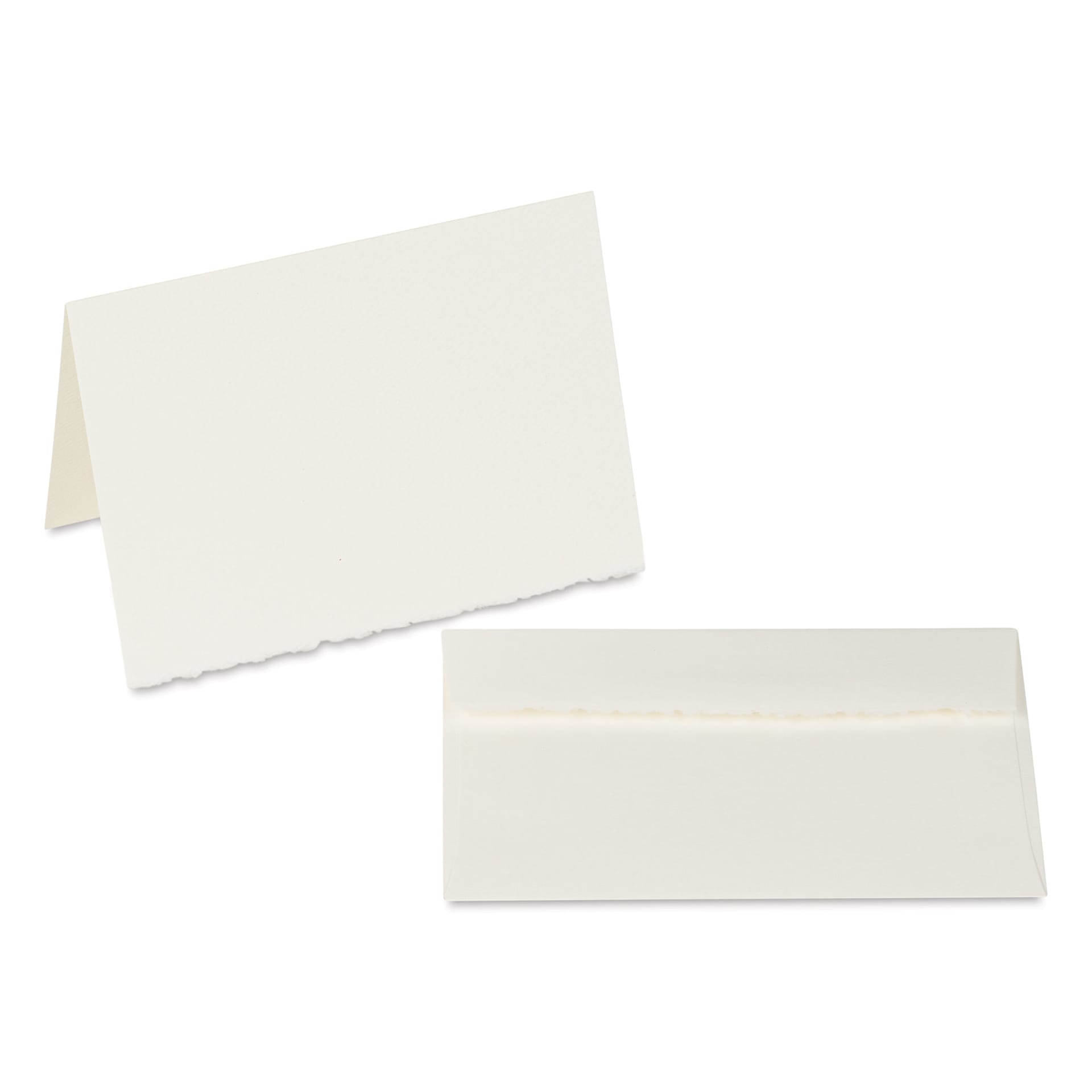 Announcement Size, Fluorescent White with Deckle, Pkg of 6, single folded card and envelope
