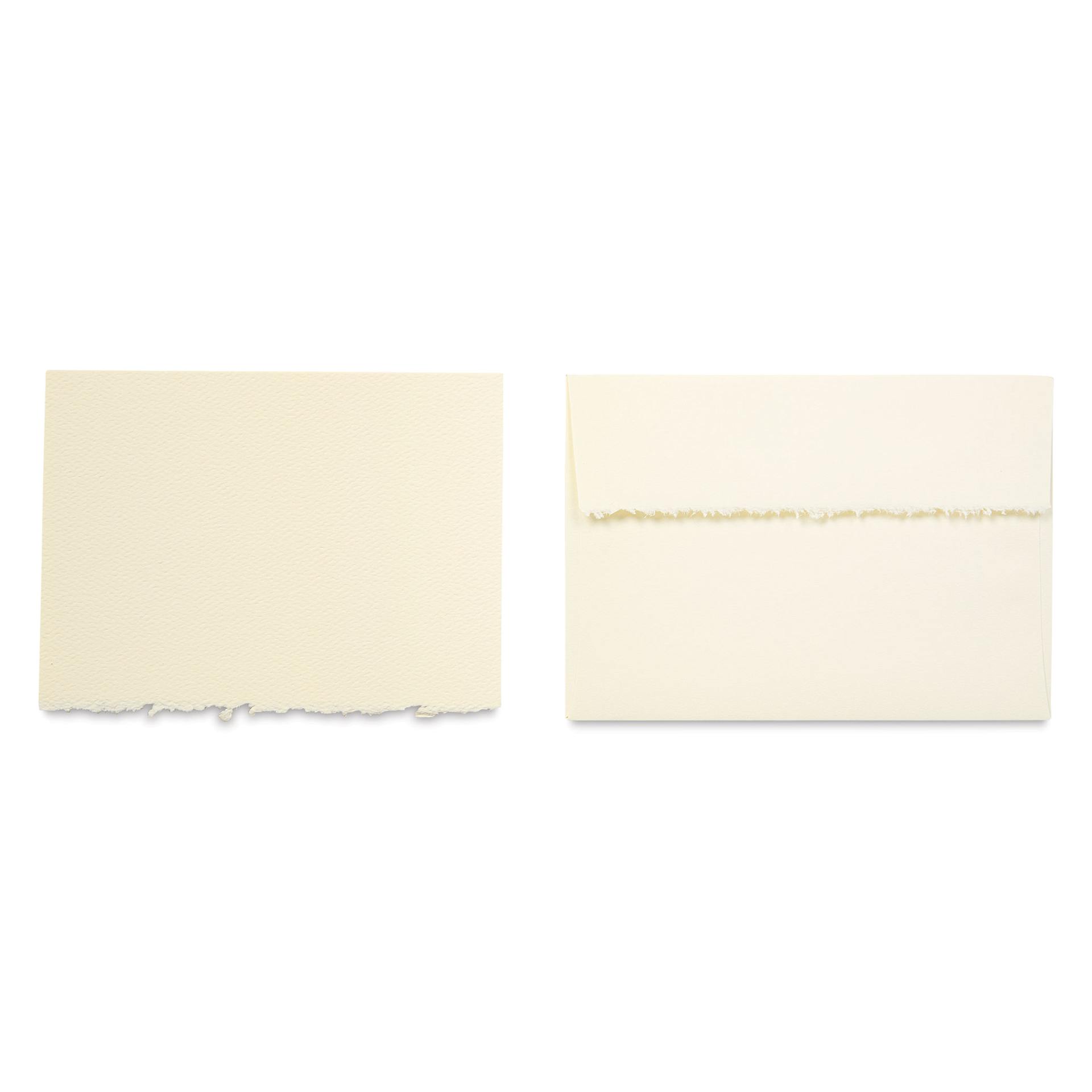 Full Size, Ivory with Deckle, Pkg of 6, card and envelope