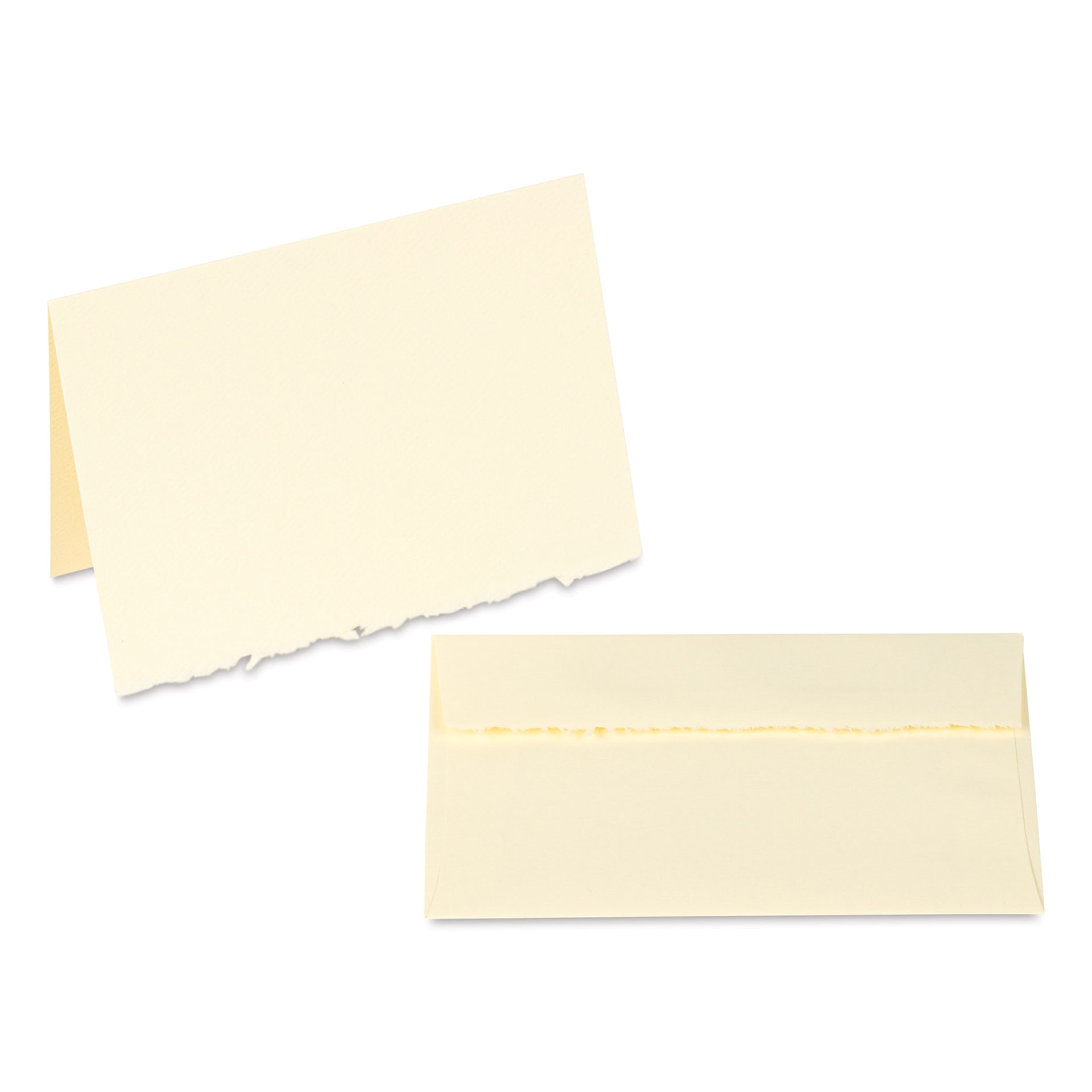 Full Size, Ivory with Deckle, Pkg of 6, single folded card and envelope