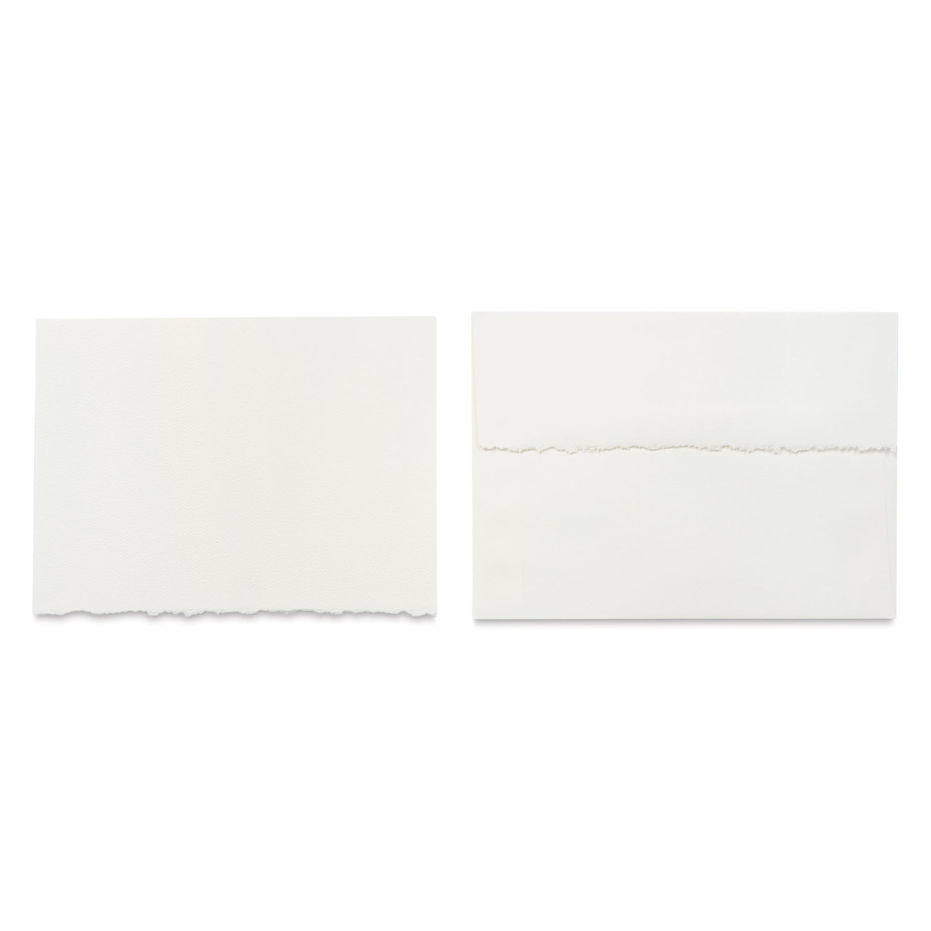 Full Size, Fluorescent White with Deckle, Pkg of 6, card and envelope