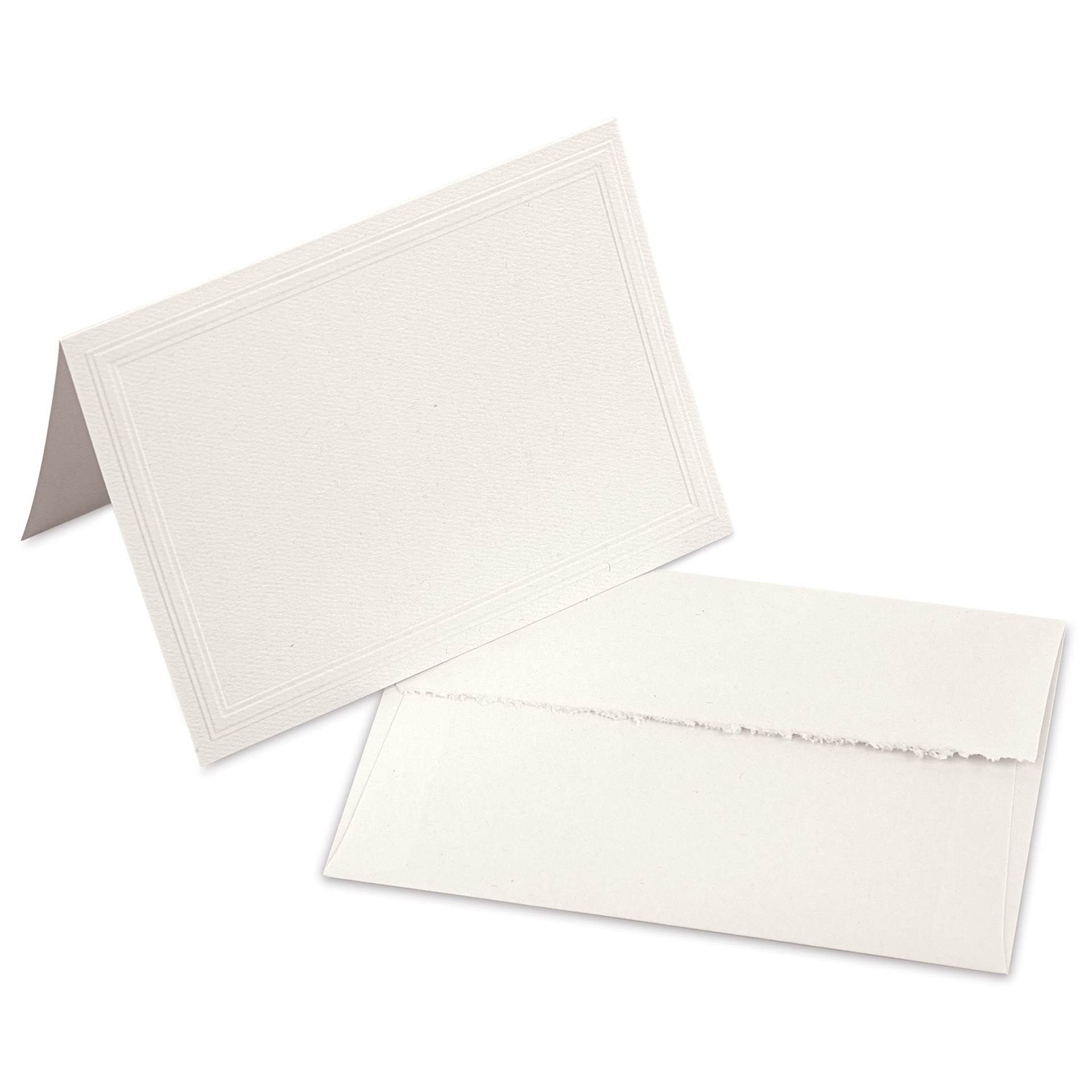 Strathmore Photo Mount Cards and Envelopes - Classic Emboss, Pkg of 6, single card and envelope