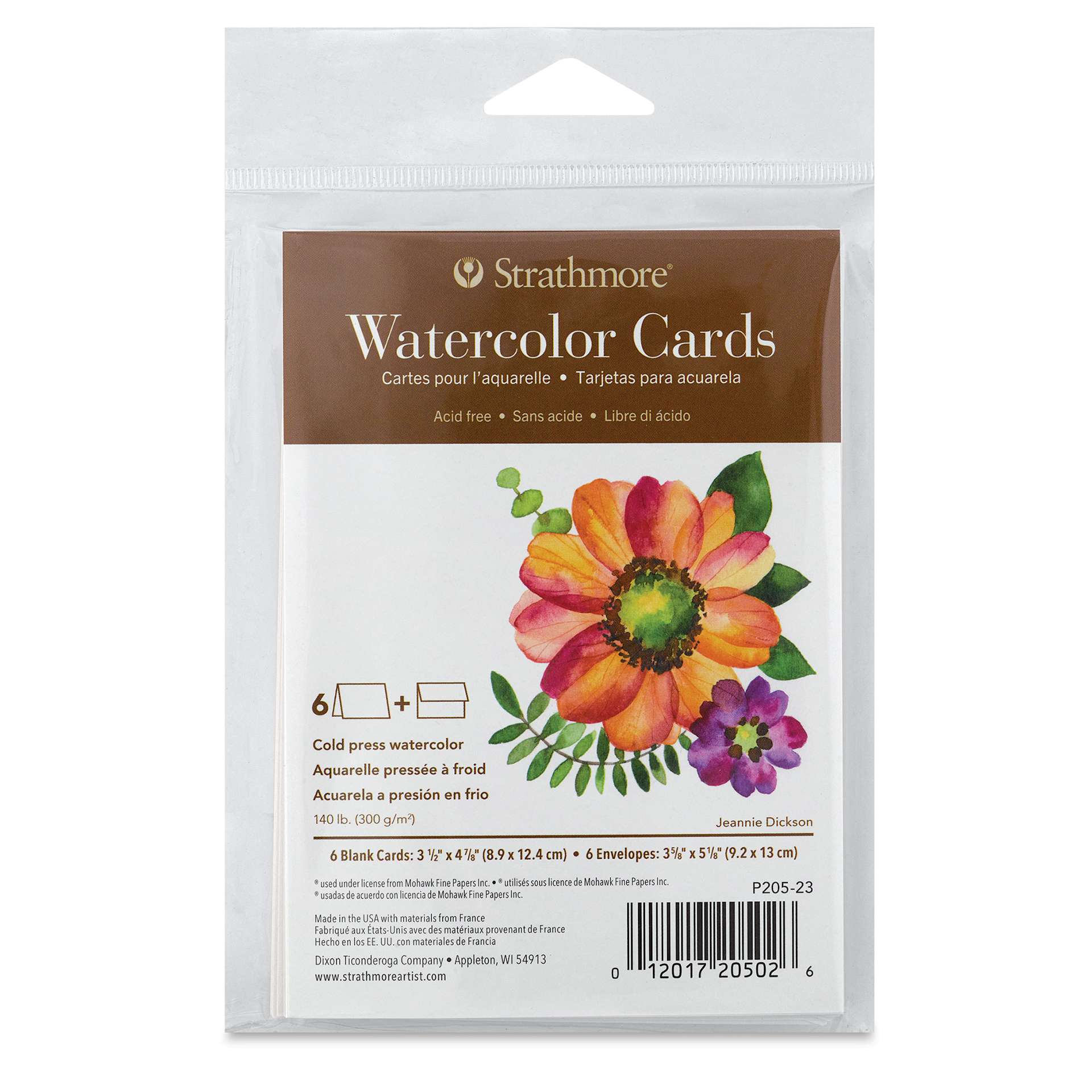 Strathmore 400 Series Watercolor Cards and Envelopes - Announcement Size, front of the packaging