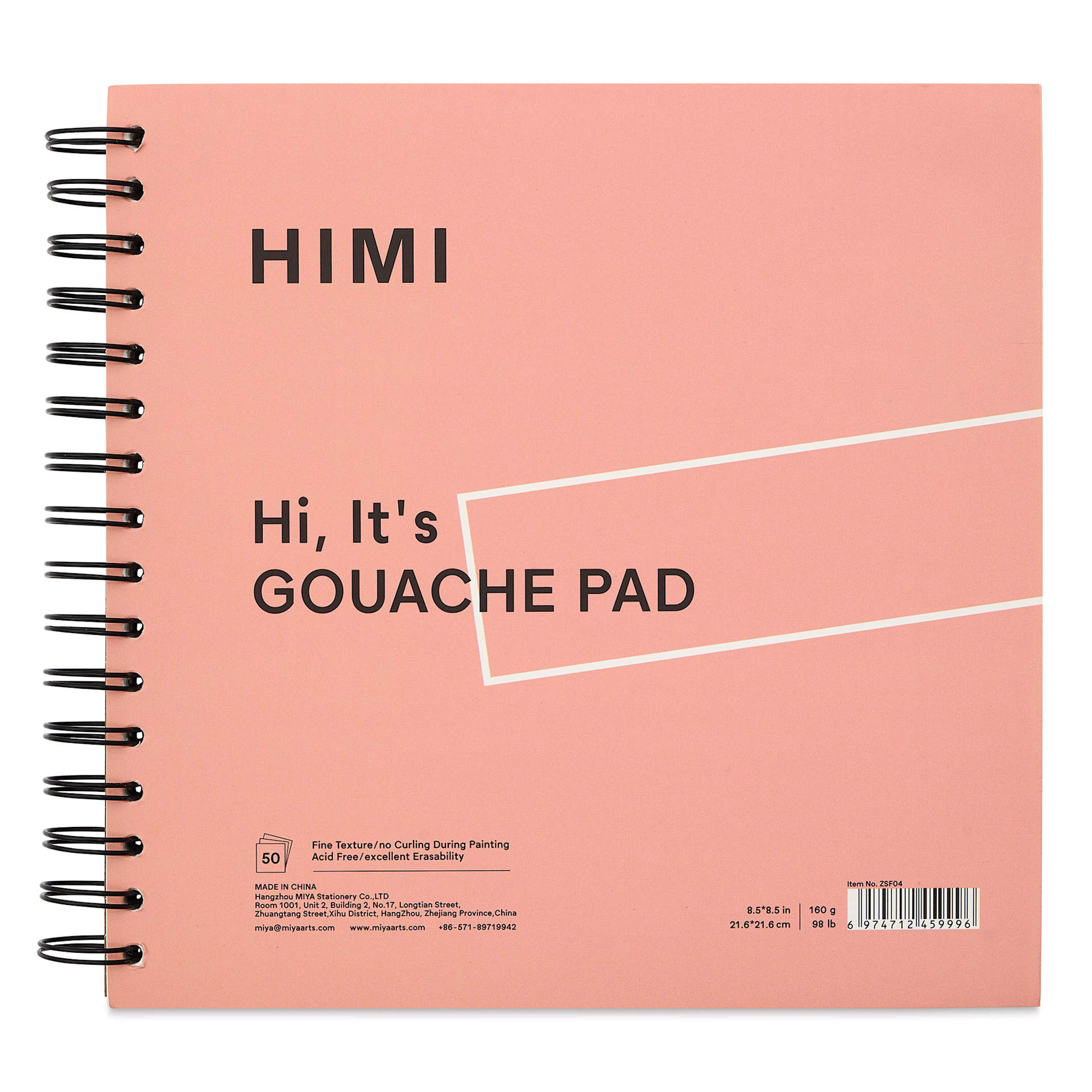 Himi Gouache Paper Pad - 8-1/2" x 8-1/2", Pink