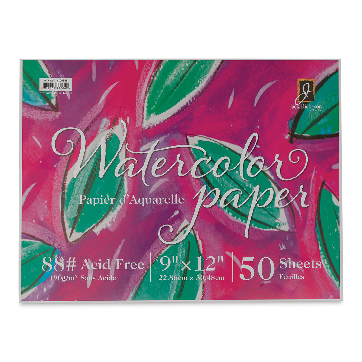 Richeson Bulk Pack Watercolor Paper - 9" x 12", 88 lb, Pkg of 50 Sheets