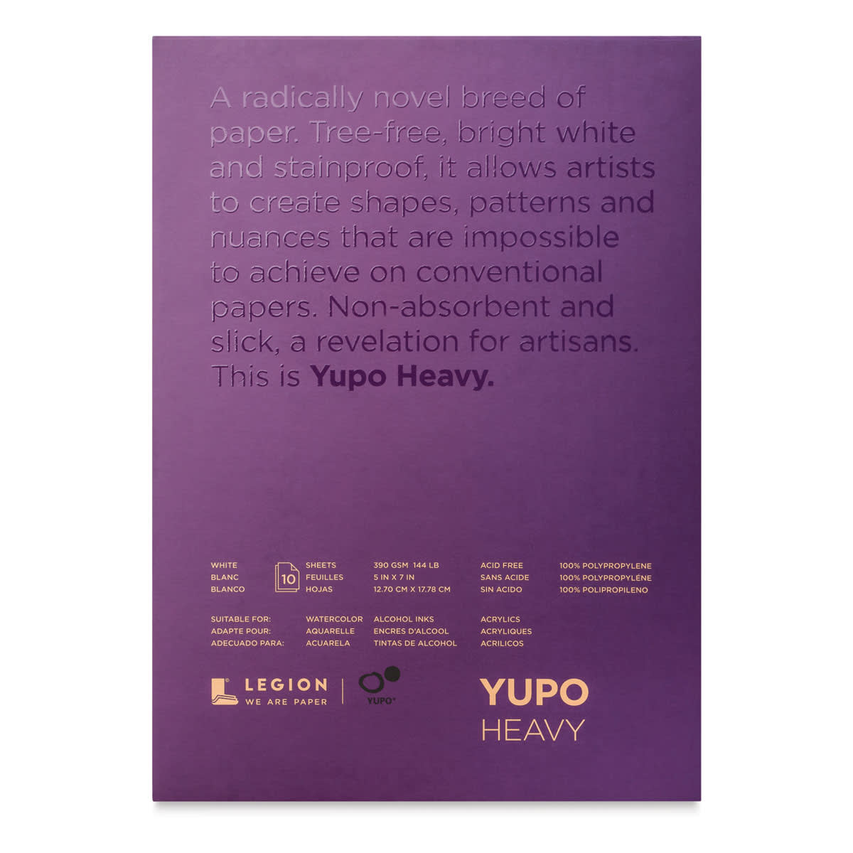 Legion Yupo Heavyweight Synthetic Paper Pad - 5" x 7", 10 Sheets