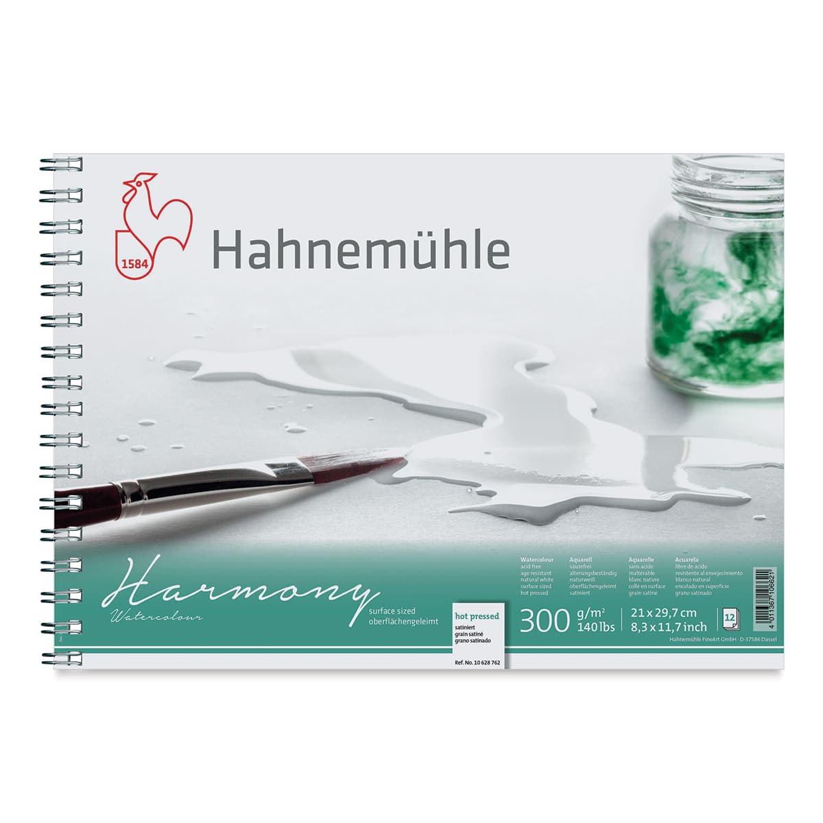 Hahnemühle Harmony Wirebound Watercolor Pad - 8.3" x 11.7", Hot Press, front cover