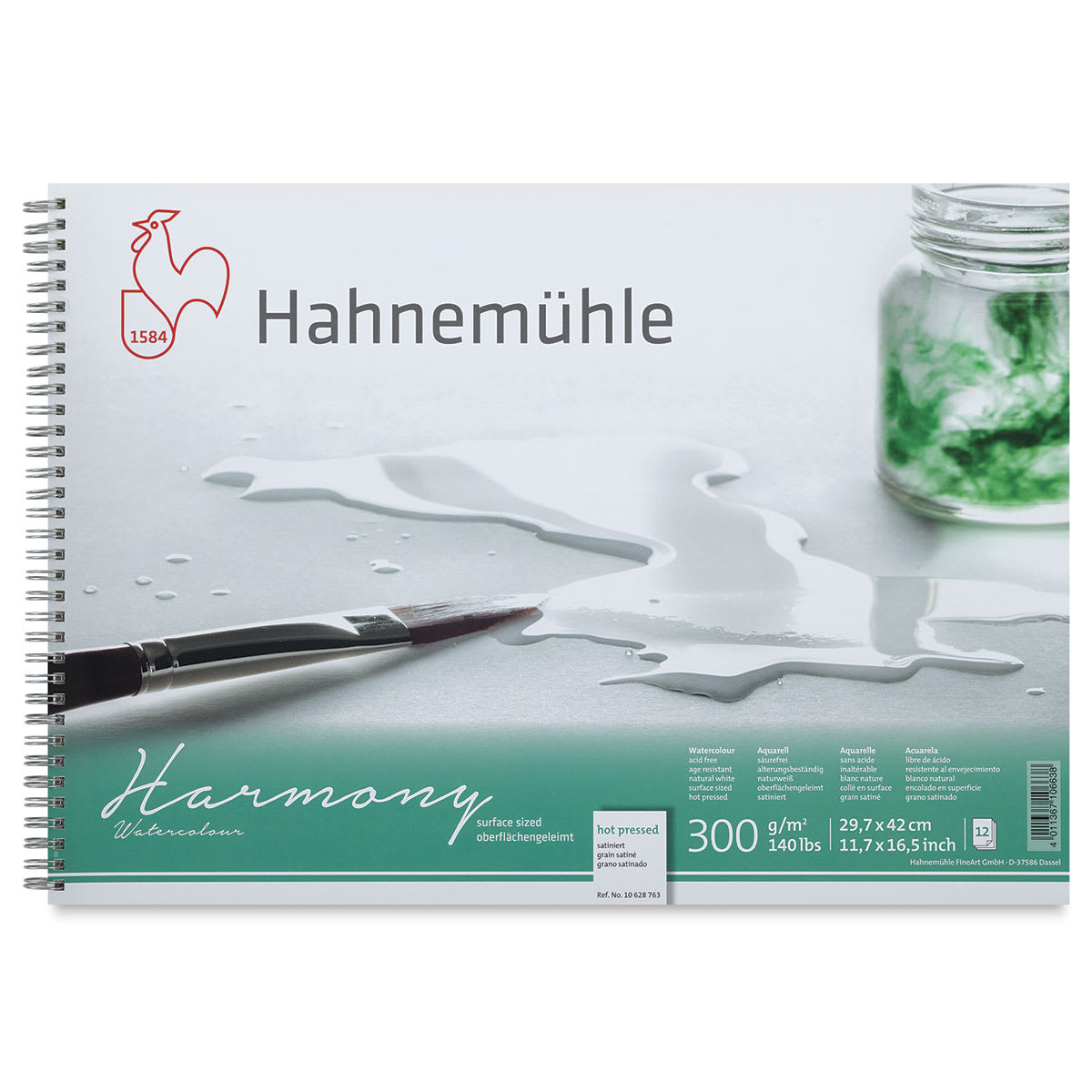 Hahnemühle Harmony Wirebound Watercolor Pad - 11.7" x 16.5", Hot Press, front cover