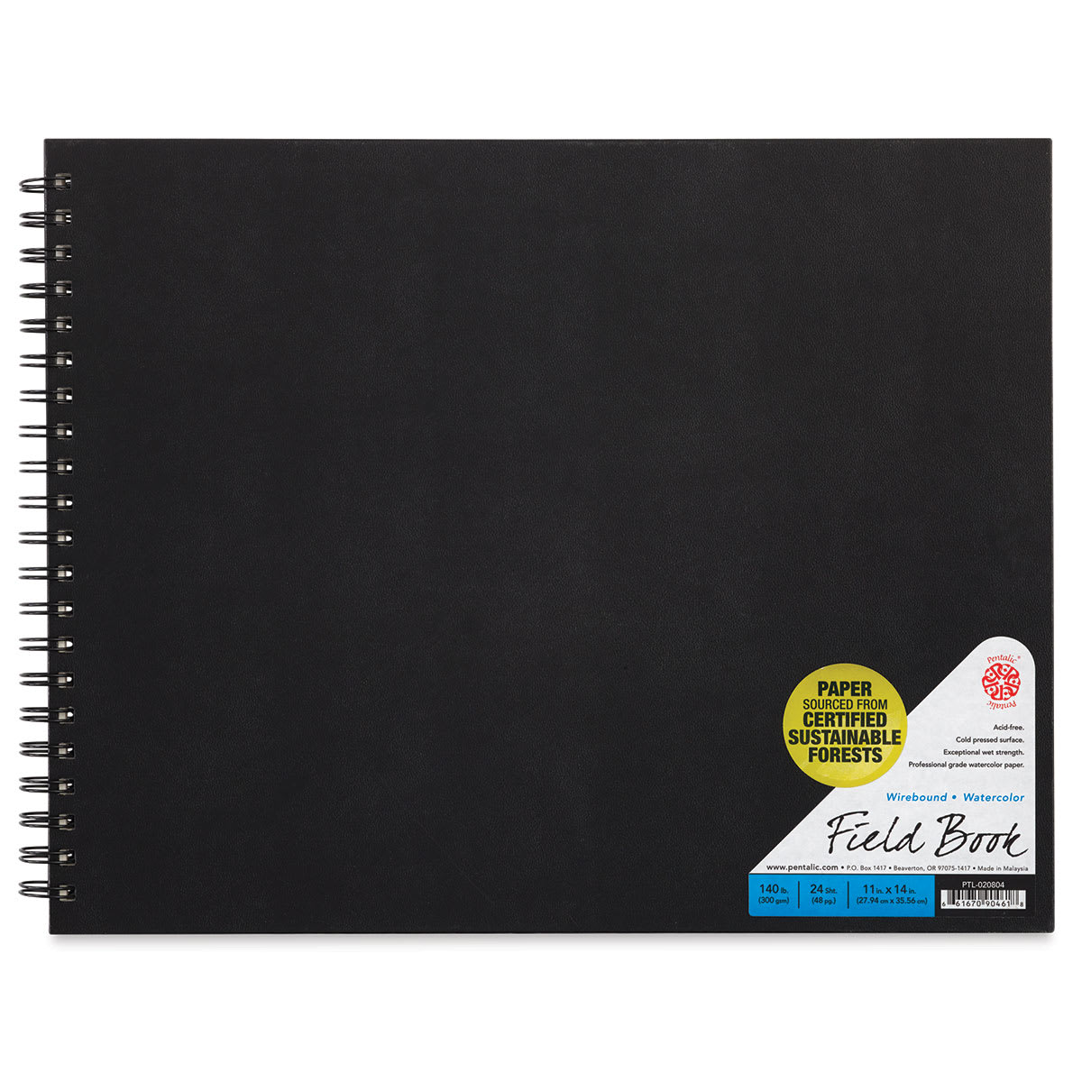 Pentalic Watercolor Field Book - Top view of Field book with label