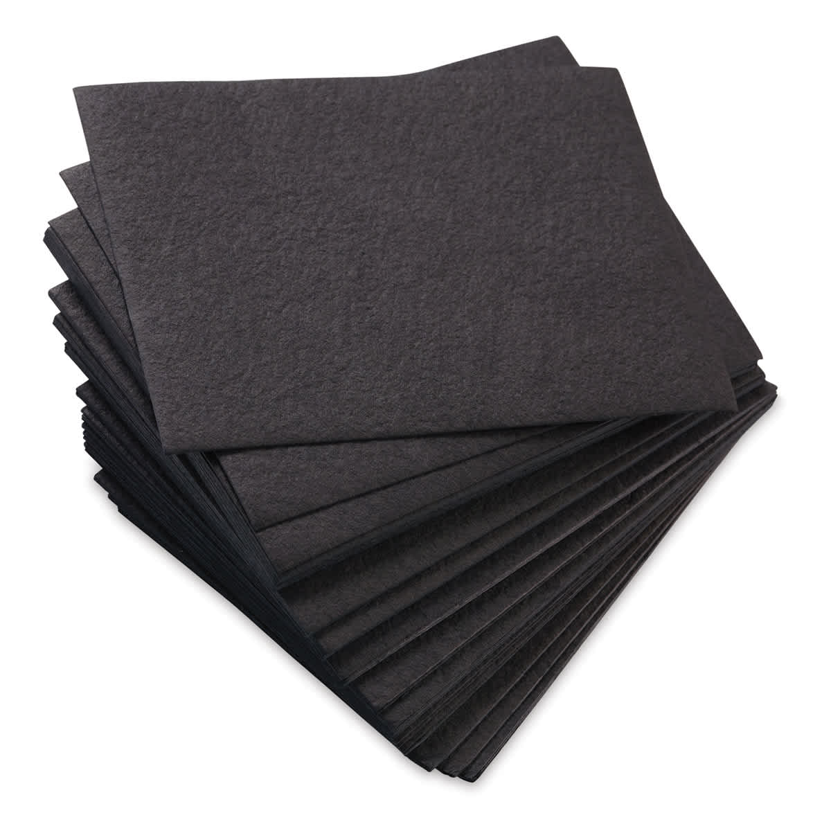 Shizen Black Watercolor Paper - 5" x 7",  Cold Press/Rough, 50 Sheet Pkg fanned out sheets