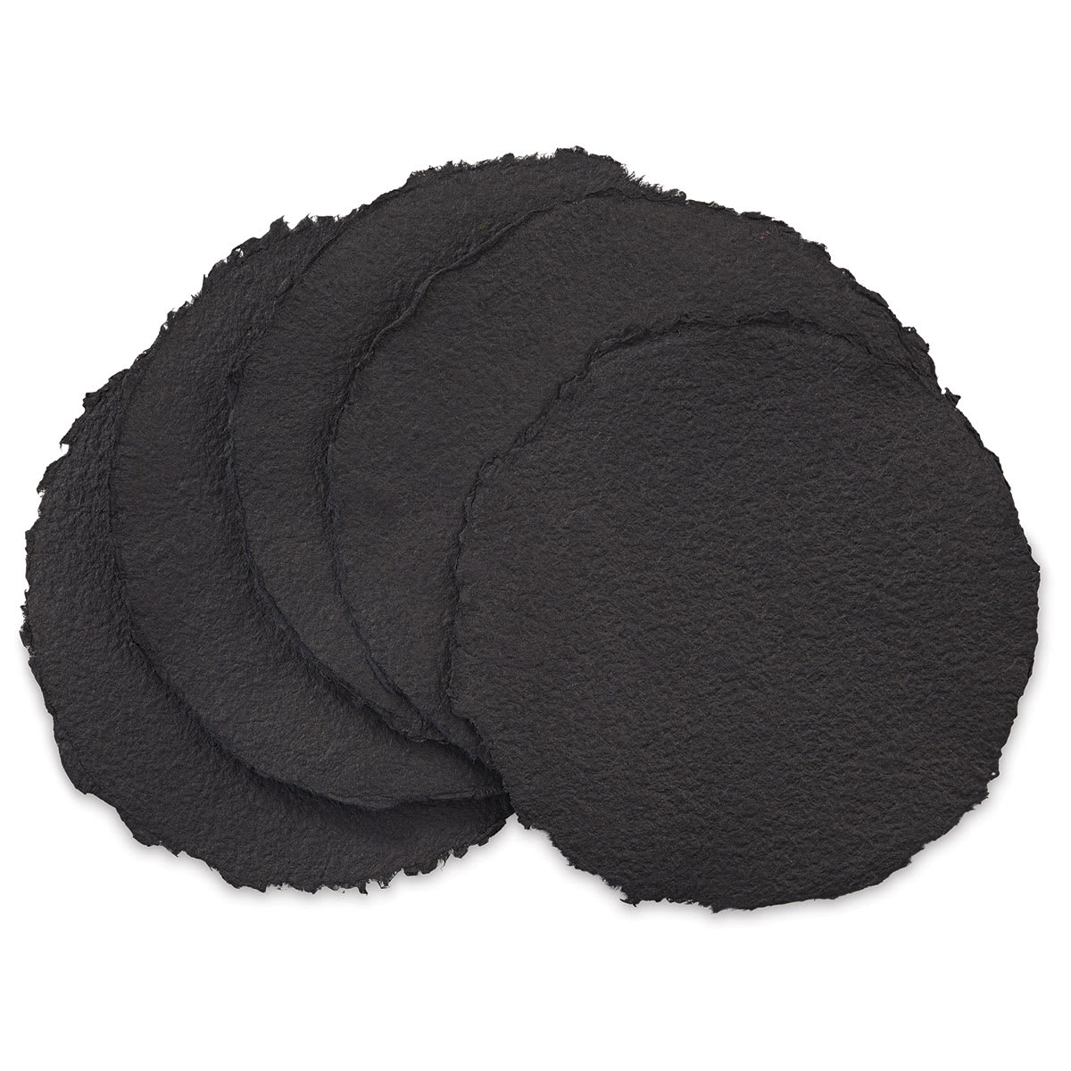 Shizen Black Watercolor Paper - 6" Round, Cold Press/Rough, 5 Sheet Pkg