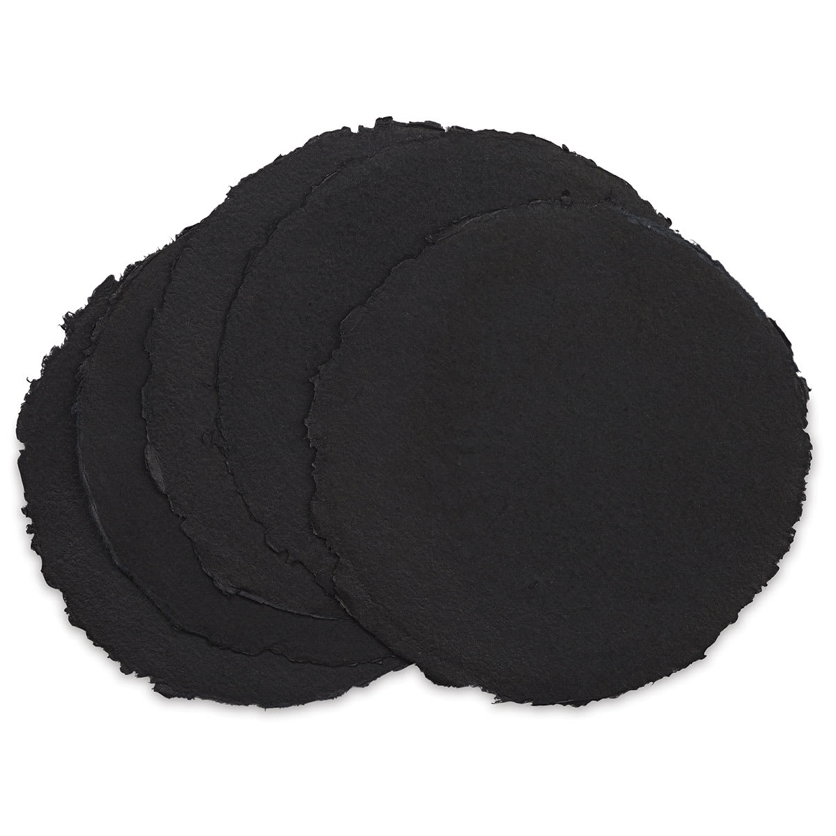 Shizen Black Watercolor Paper - 8" Round, Hot Press/Smooth, 5 Sheet Pkg