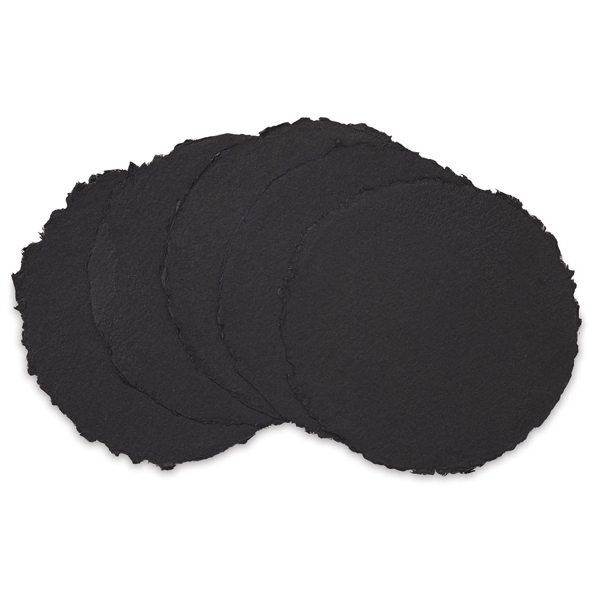 Shizen Black Watercolor Paper - 6" Round, Hot Press/Smooth, 5 Sheet Pkg 