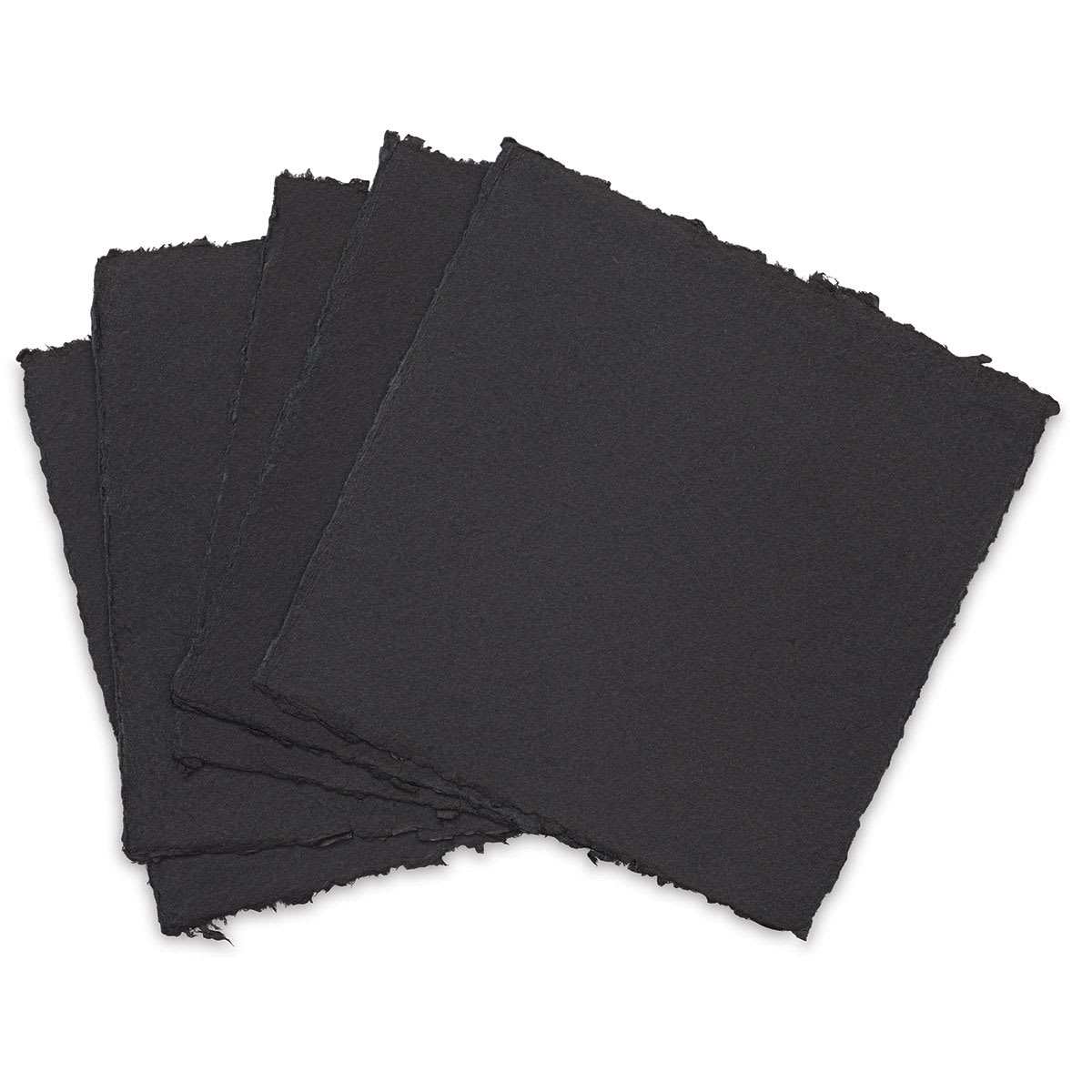Shizen Black Watercolor Paper - 8" x 8", Hot Press/Smooth, 5 Sheet Pkg