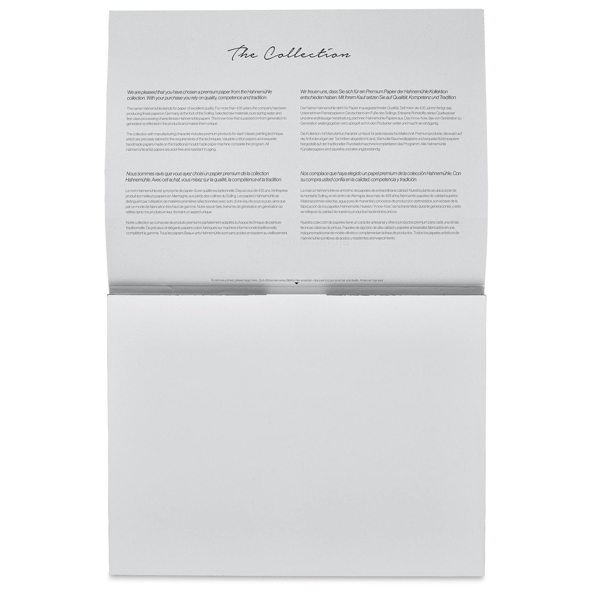 Hahnemühle The Collection Watercolor Block - Hot Press, 9.4" x 12.6", 140 lb, 10 Sheets open to first page
