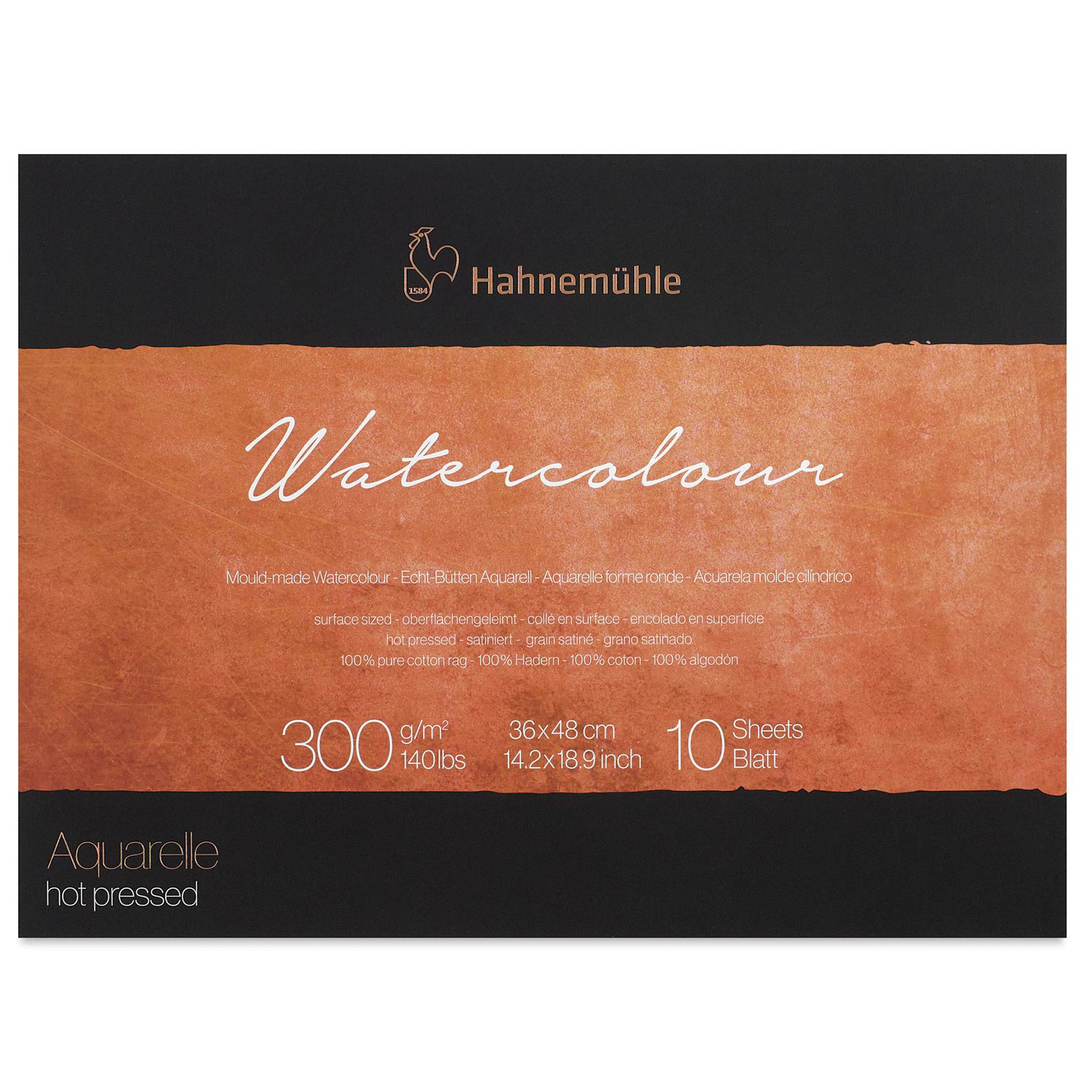 Hahnemühle The Collection Watercolor Block - Hot Press, 14.1" x 18.9", 140 lb, 10 Sheets front cover