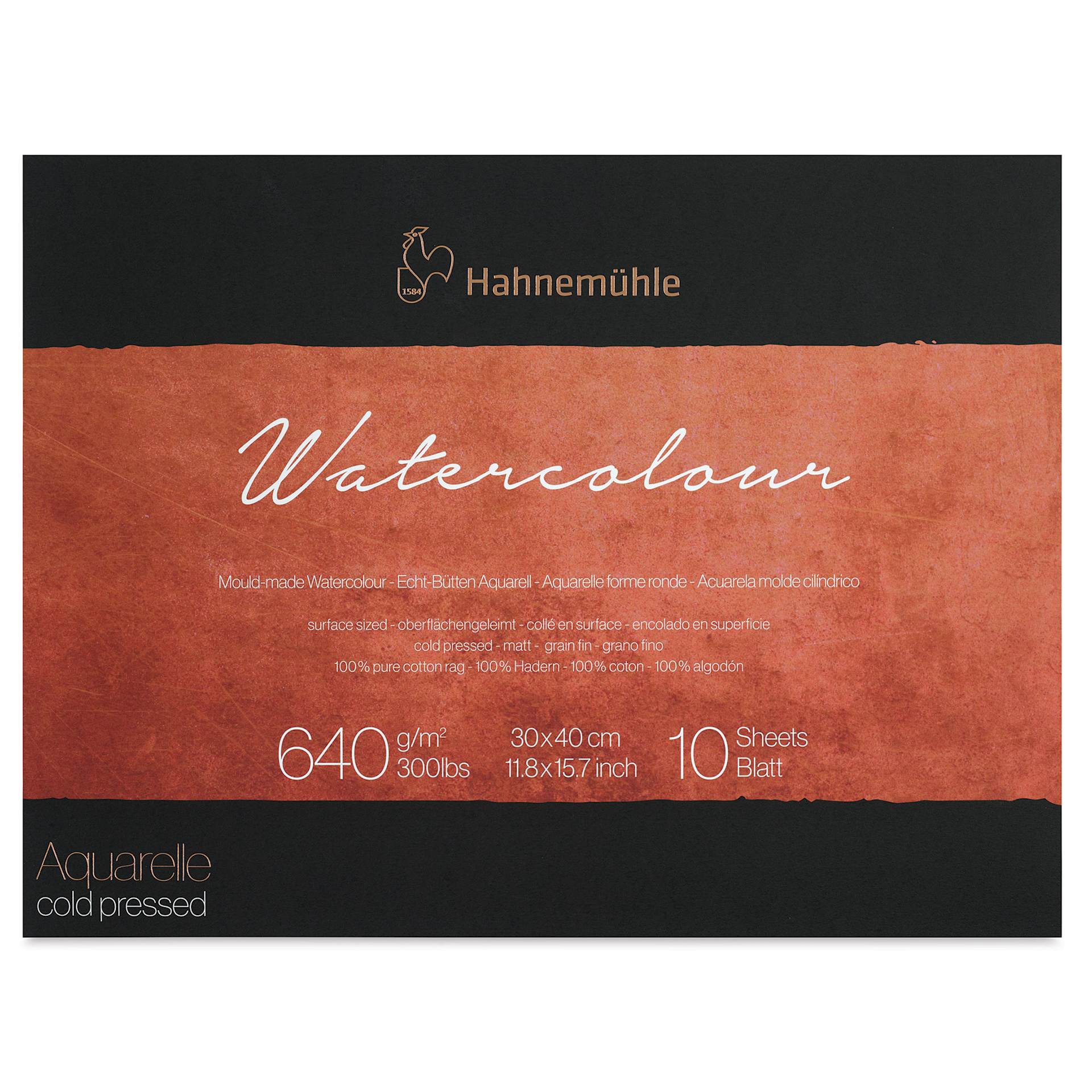 Hahnemühle The Collection Watercolor Block - Cold Press, 11.8" x 15.7", 300 lb, 10 Sheets front cover