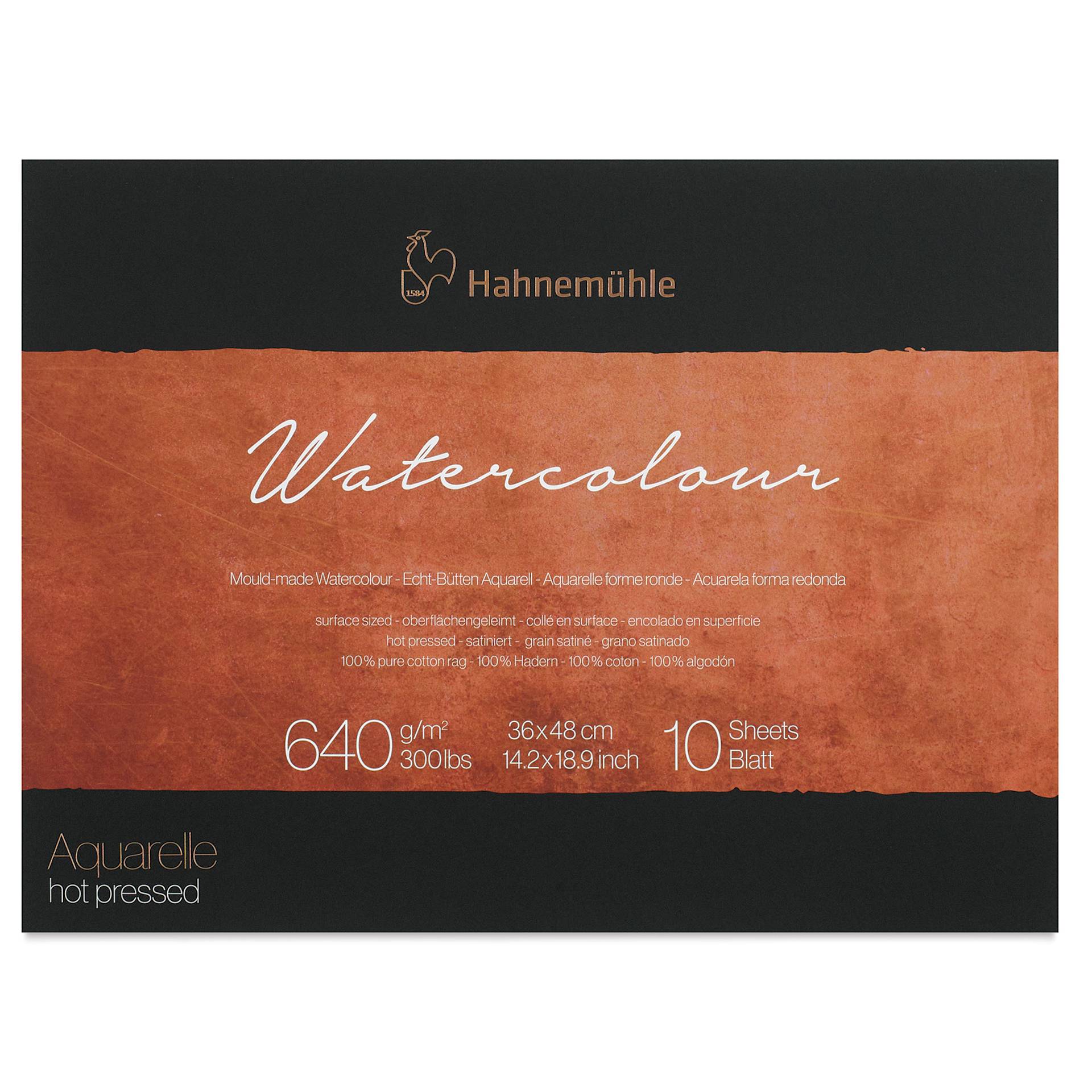 Hahnemühle The Collection Watercolor Block - Hot Press, 14.1" x 18.9", 300 lb, 10 Sheets front cover
