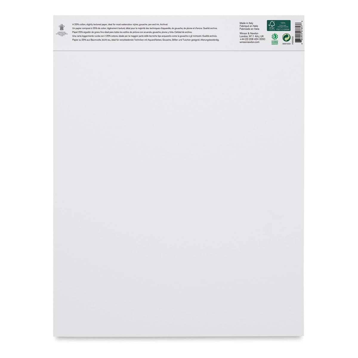 Winsor & Newton Watercolor Pad - 11" x 14", Gluebound (back of pad)