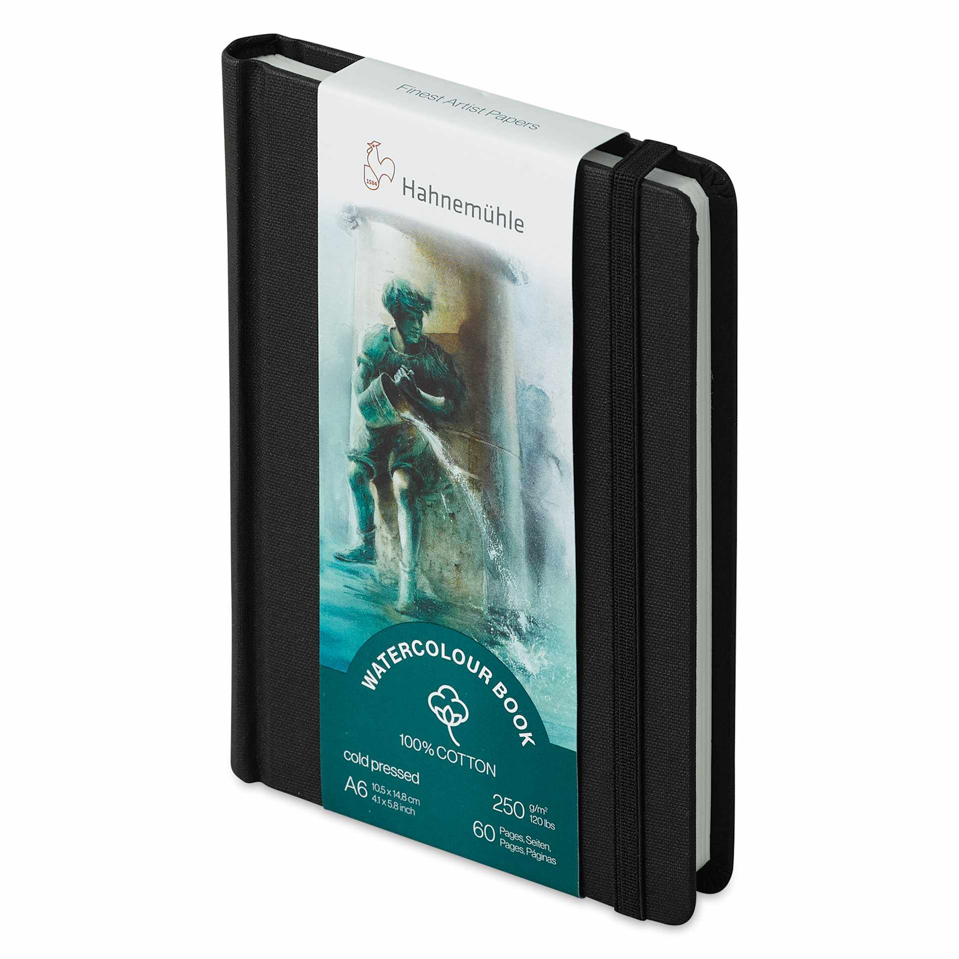Hahnemühle Watercolor Book - 4.1" x 5.8", A6, 60 Pages, Portrait (side view)