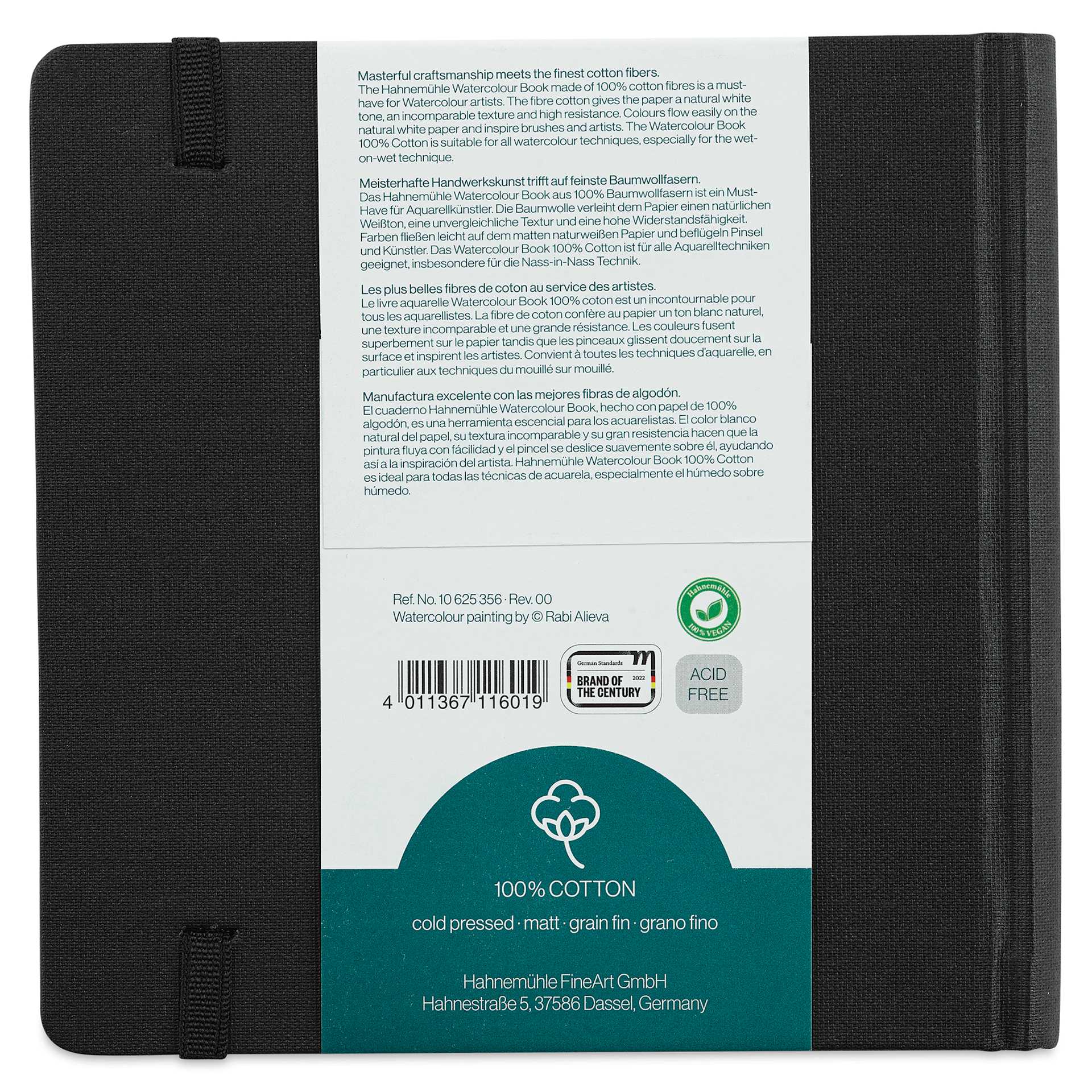 Hahnemühle Watercolor Book - 5.5" x 5.5", 60 Pages, Square (back)