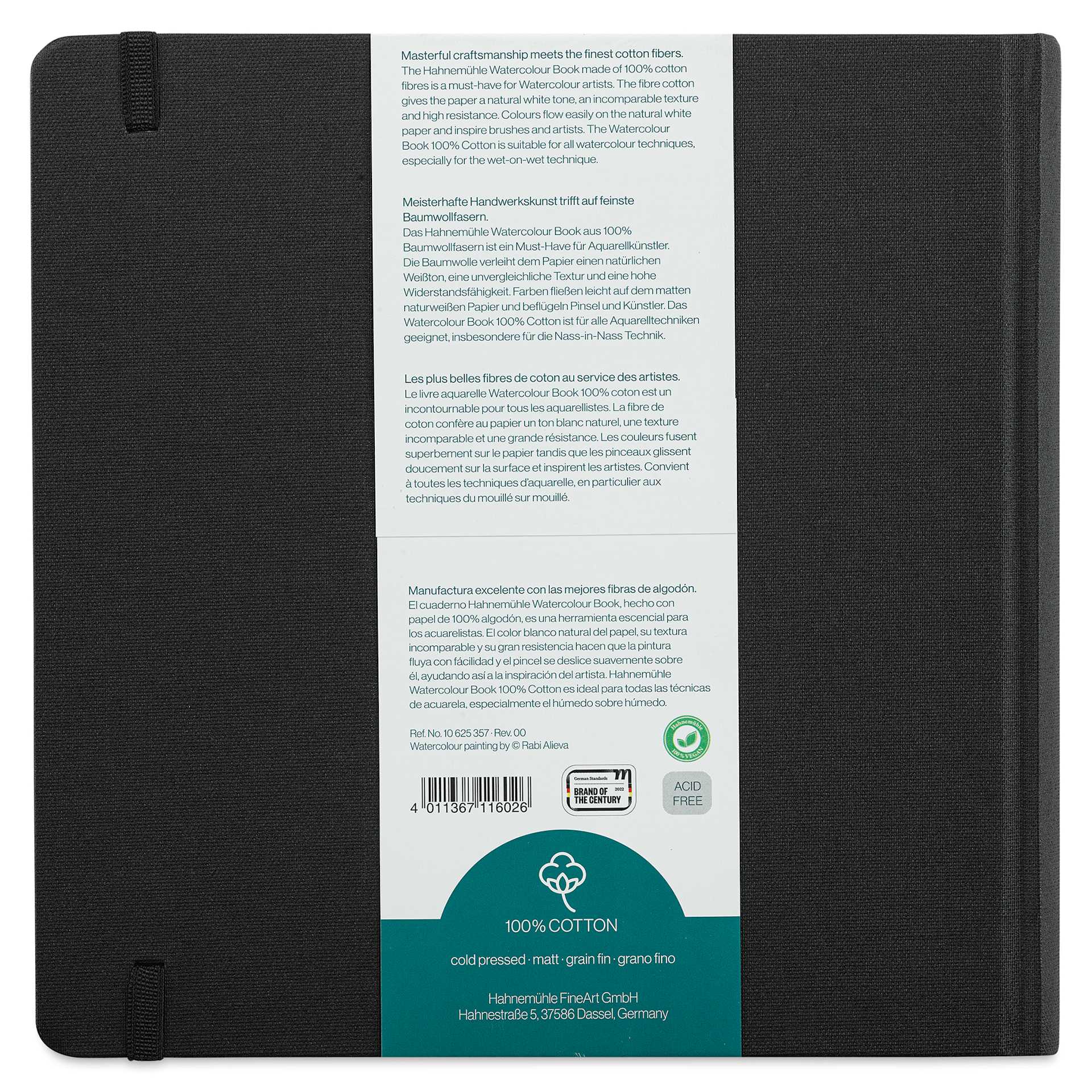 Hahnemühle Watercolor Book - 7.7" x 7.7", 60 Pages, Square (back)