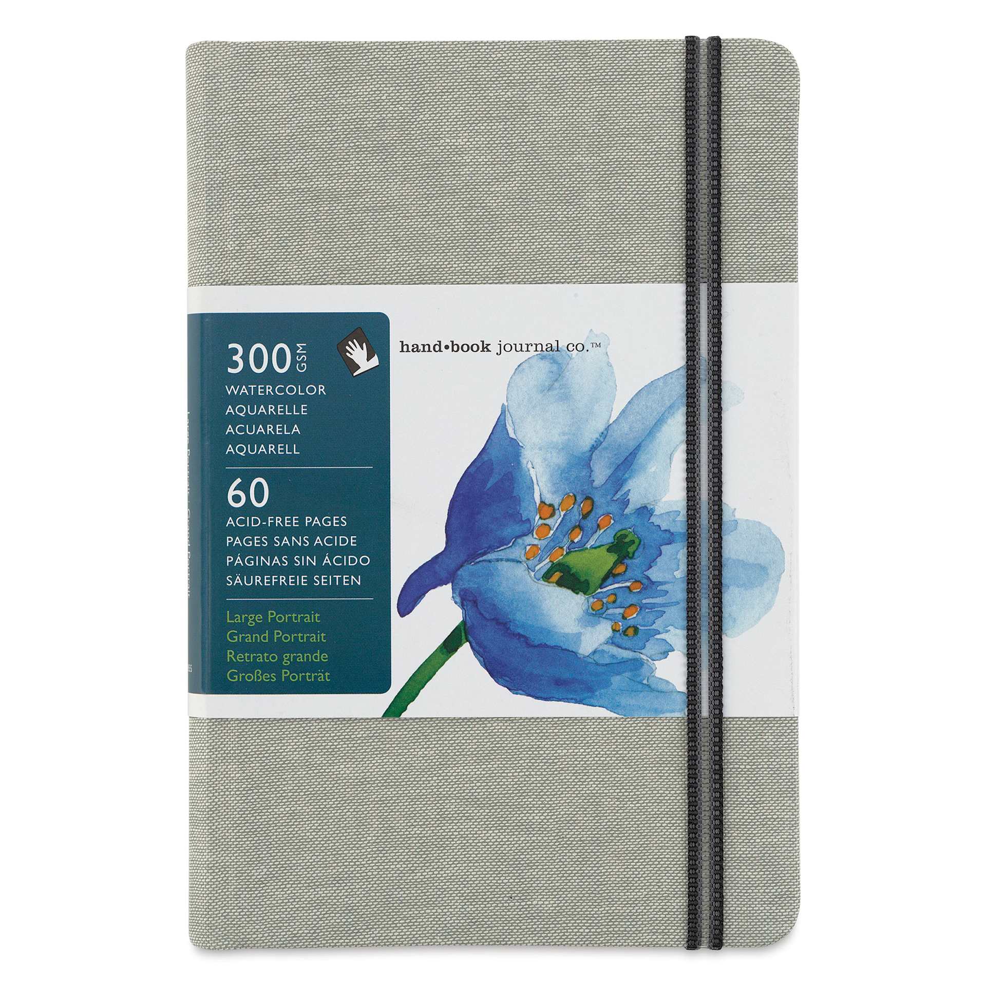 Handbook Journal Co. Watercolor Journal - 8-1/4" x 5-1/2", Portrait, front of the notebook