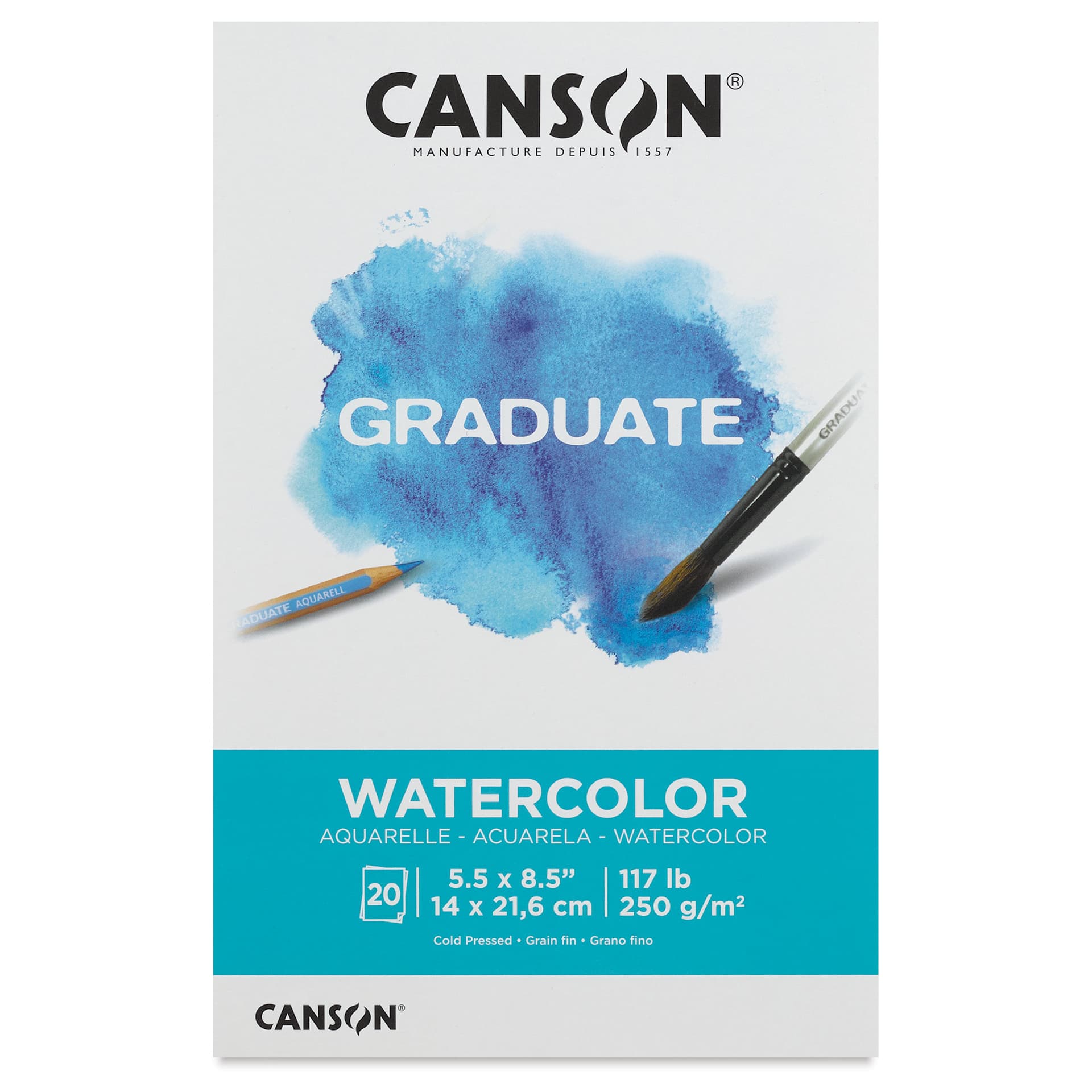 Canson Graduate Watercolor Pad - 5-1/2" x 8-1/2", front cover