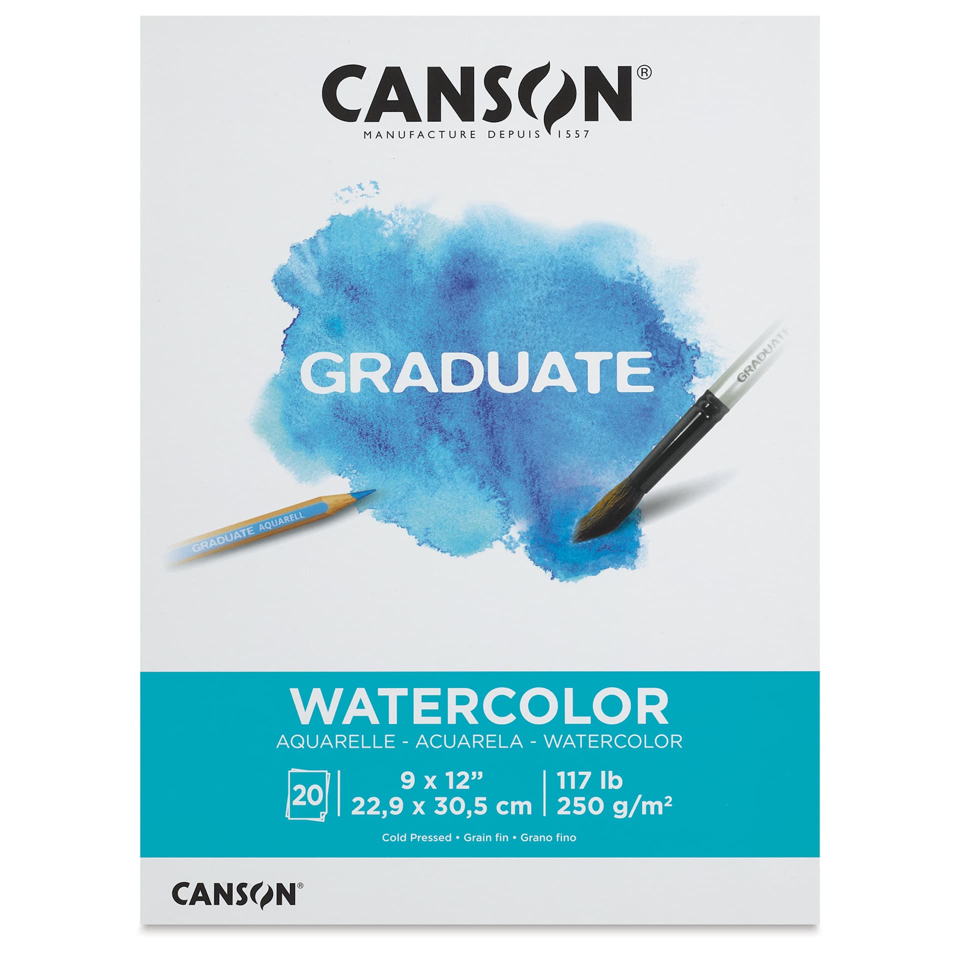 Canson Graduate Watercolor Pad - 9" x 12", front cover