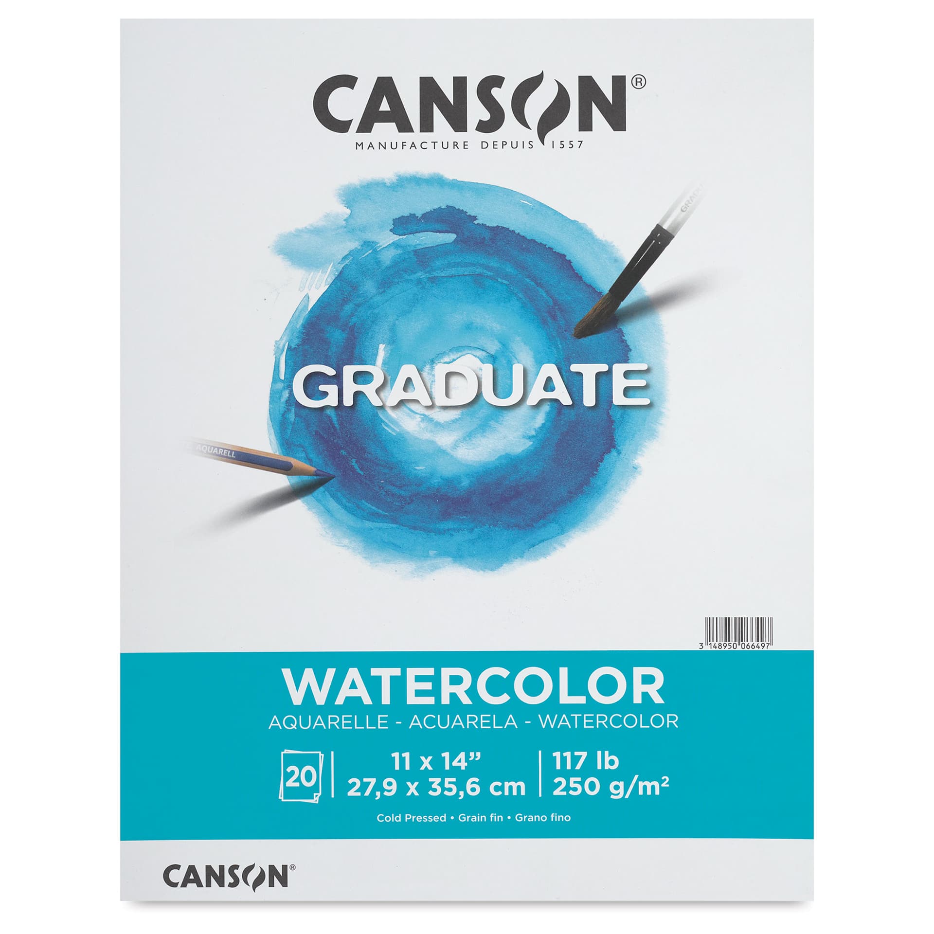 Canson Graduate Watercolor Pad - 11" x 14", front cover