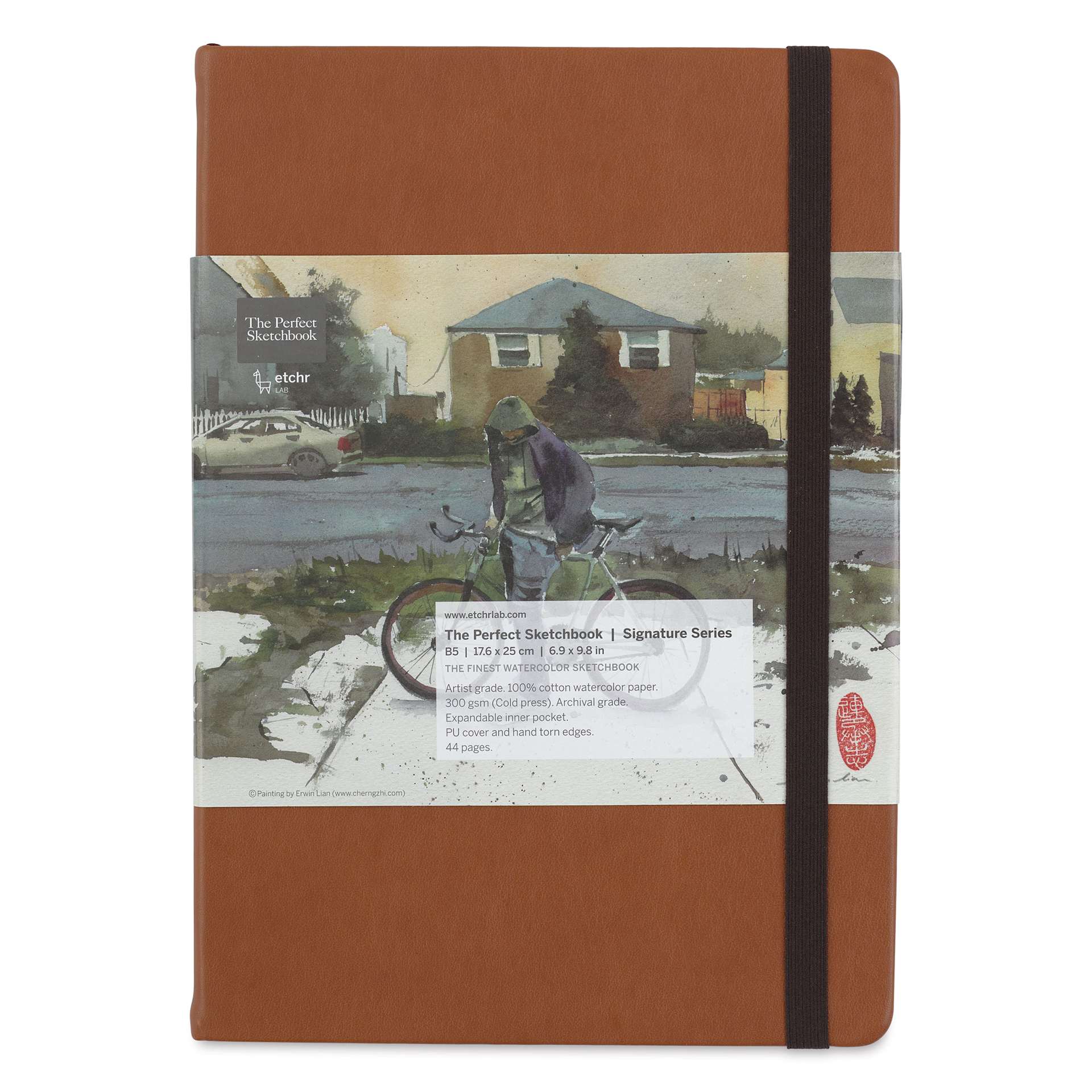 Etchr The Perfect Sketchbooks Signature Series - Tan cover, Cold Press, front