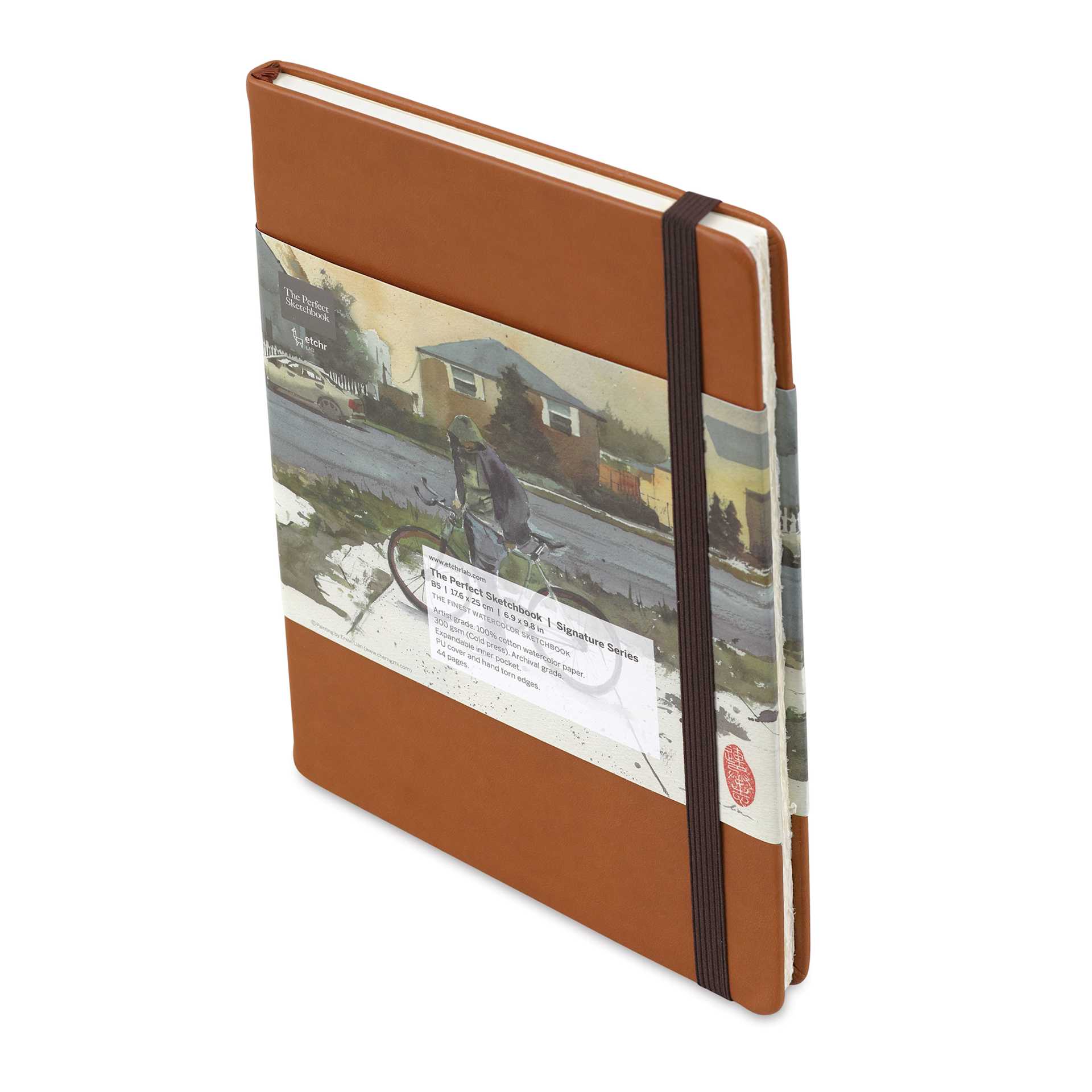 Etchr The Perfect Sketchbooks Signature Series - Tan cover, Cold Press, closed