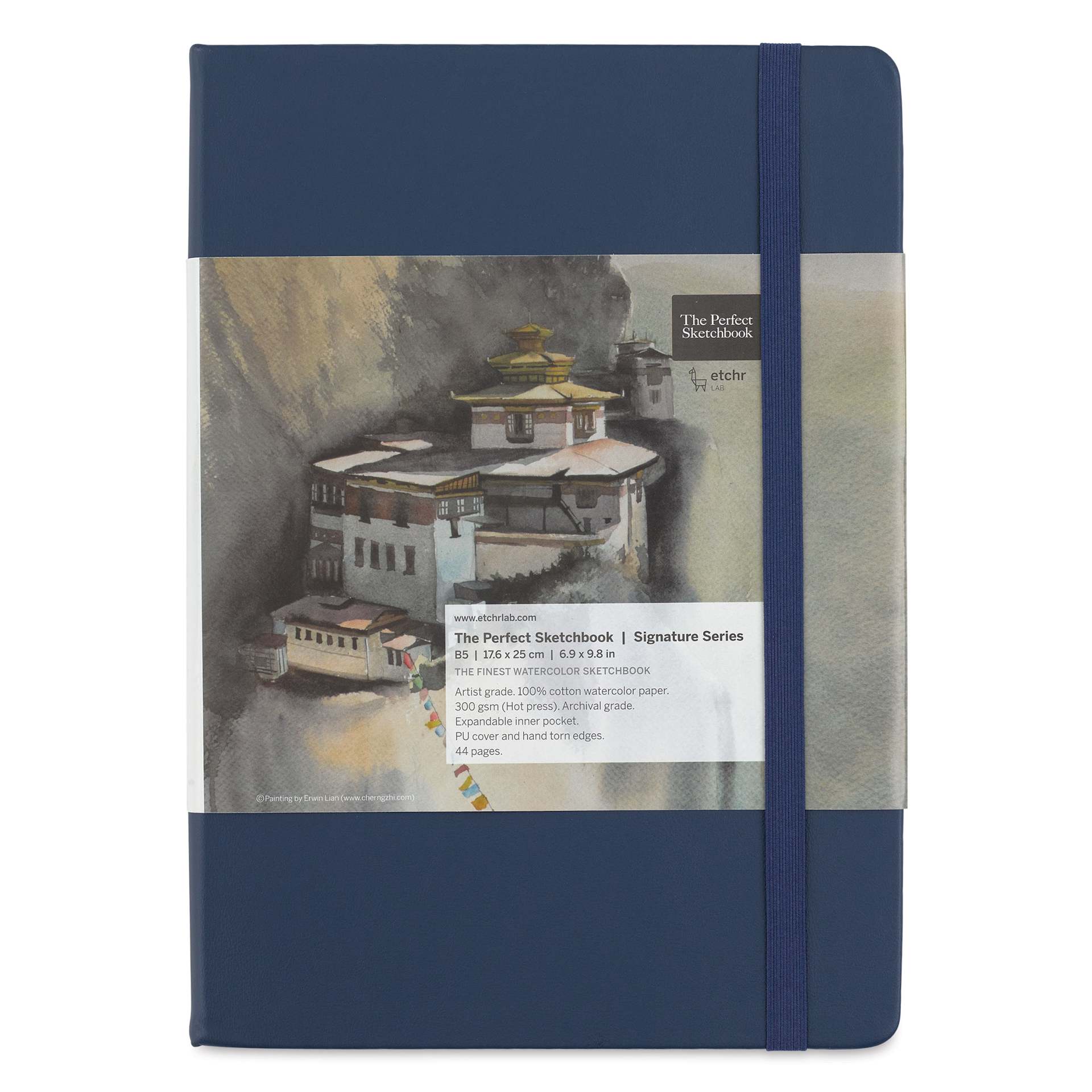 Etchr The Perfect Sketchbooks Signature Series - Royal Blue cover, Hot Press, front Etchr The Perfect Sketchbooks Signature Series - Royal Blue cover, Hot Press, front