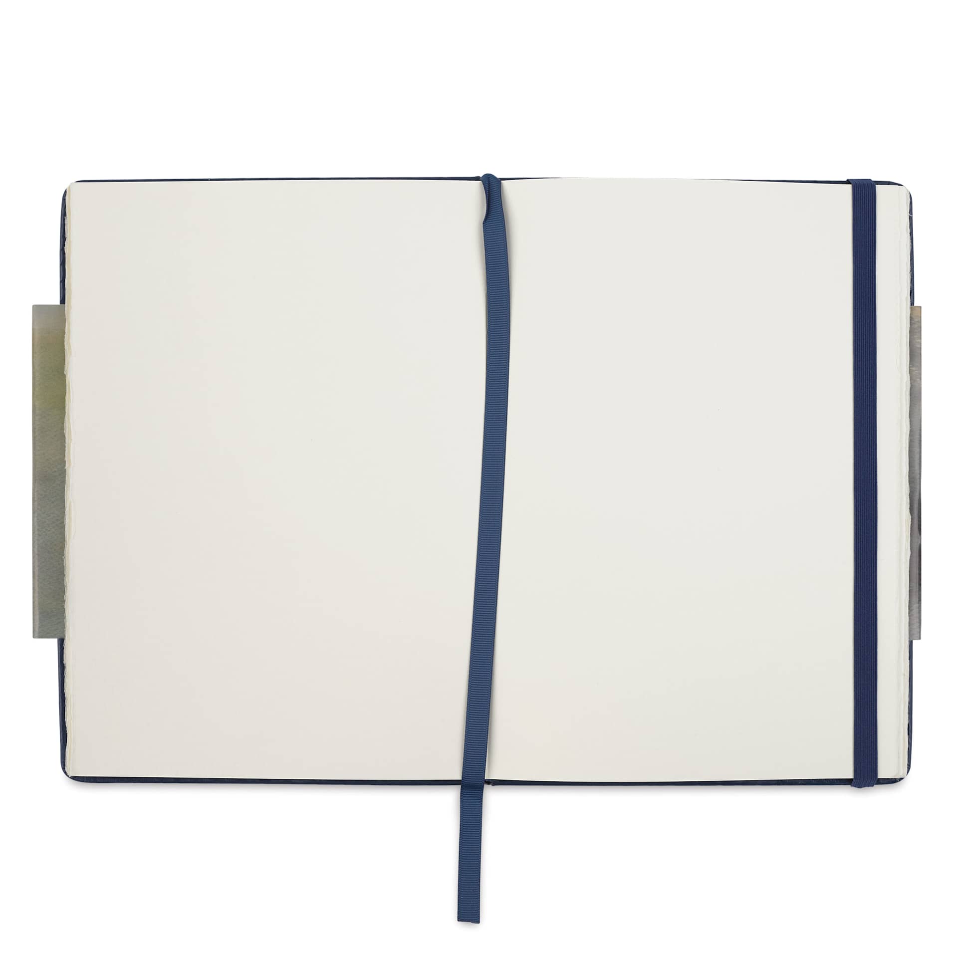 Etchr The Perfect Sketchbooks Signature Series - Royal Blue cover, Hot Press, opened showing bookmark Etchr The Perfect Sketchbooks Signature Series - Royal Blue cover, Hot Press, opened showing bookmark