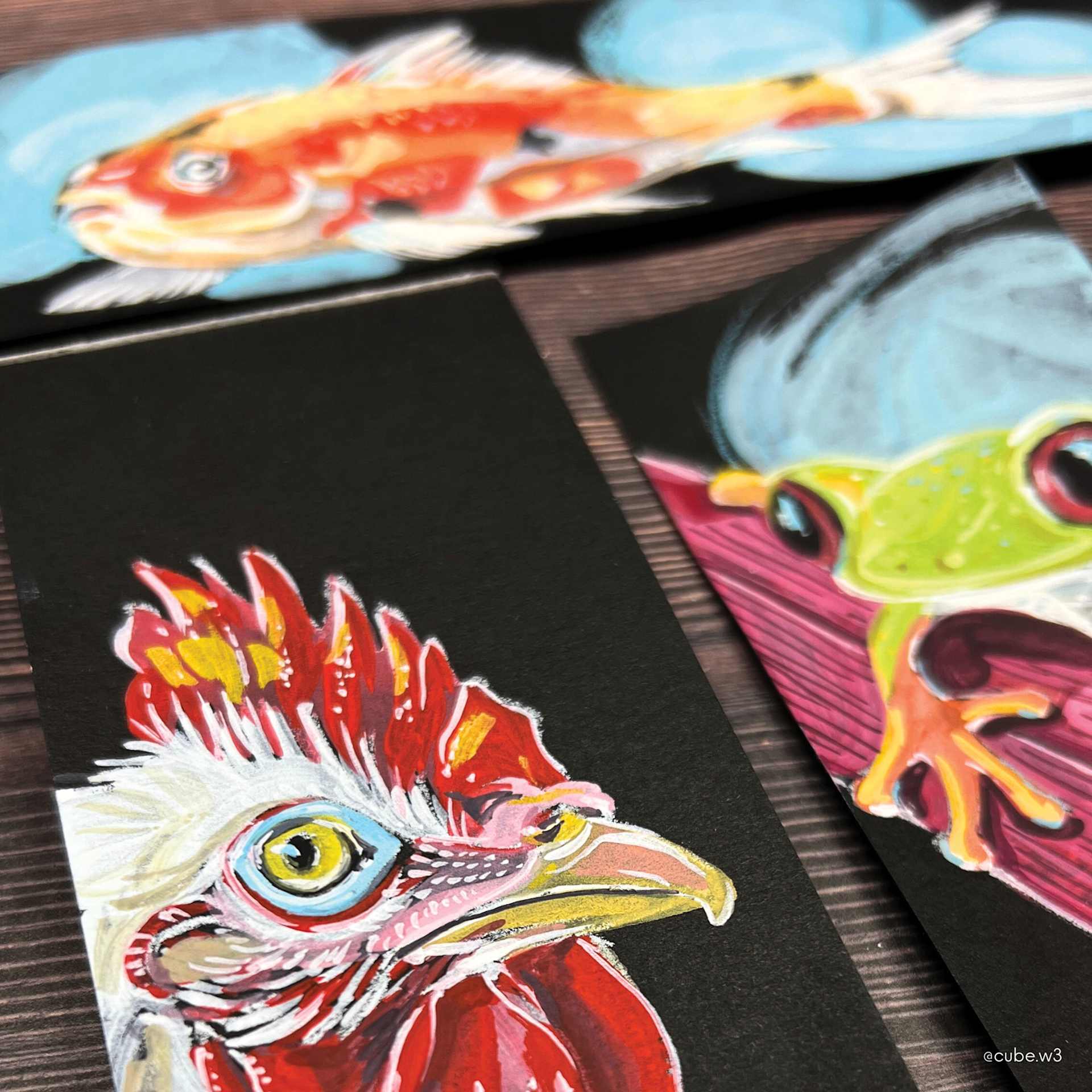 Hahnemühle Black Mixed Media Bookmark Pad, example artwork