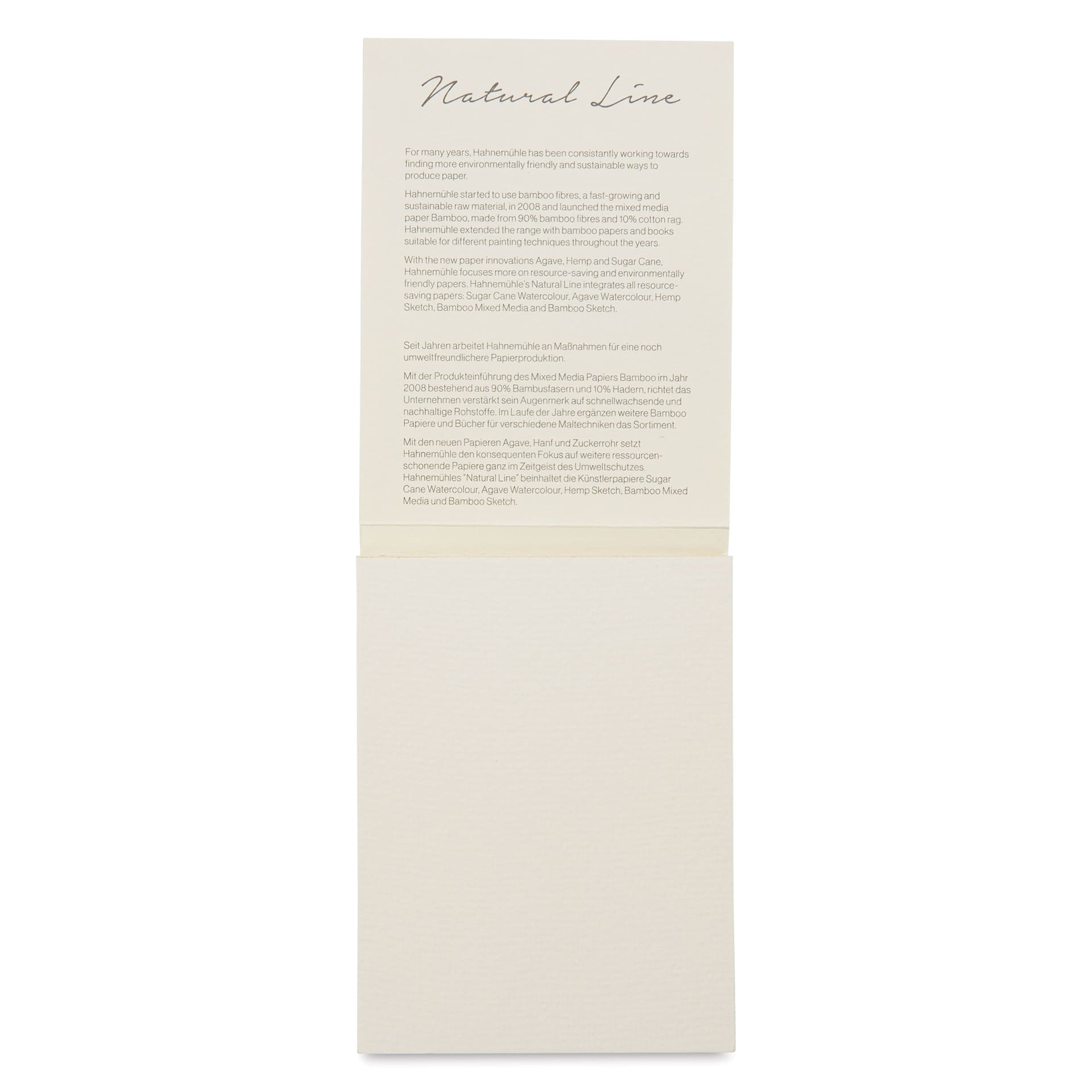 Hahnemühle Sugar Cane Watercolor Pad - 3.1" x 4.1", interior cover