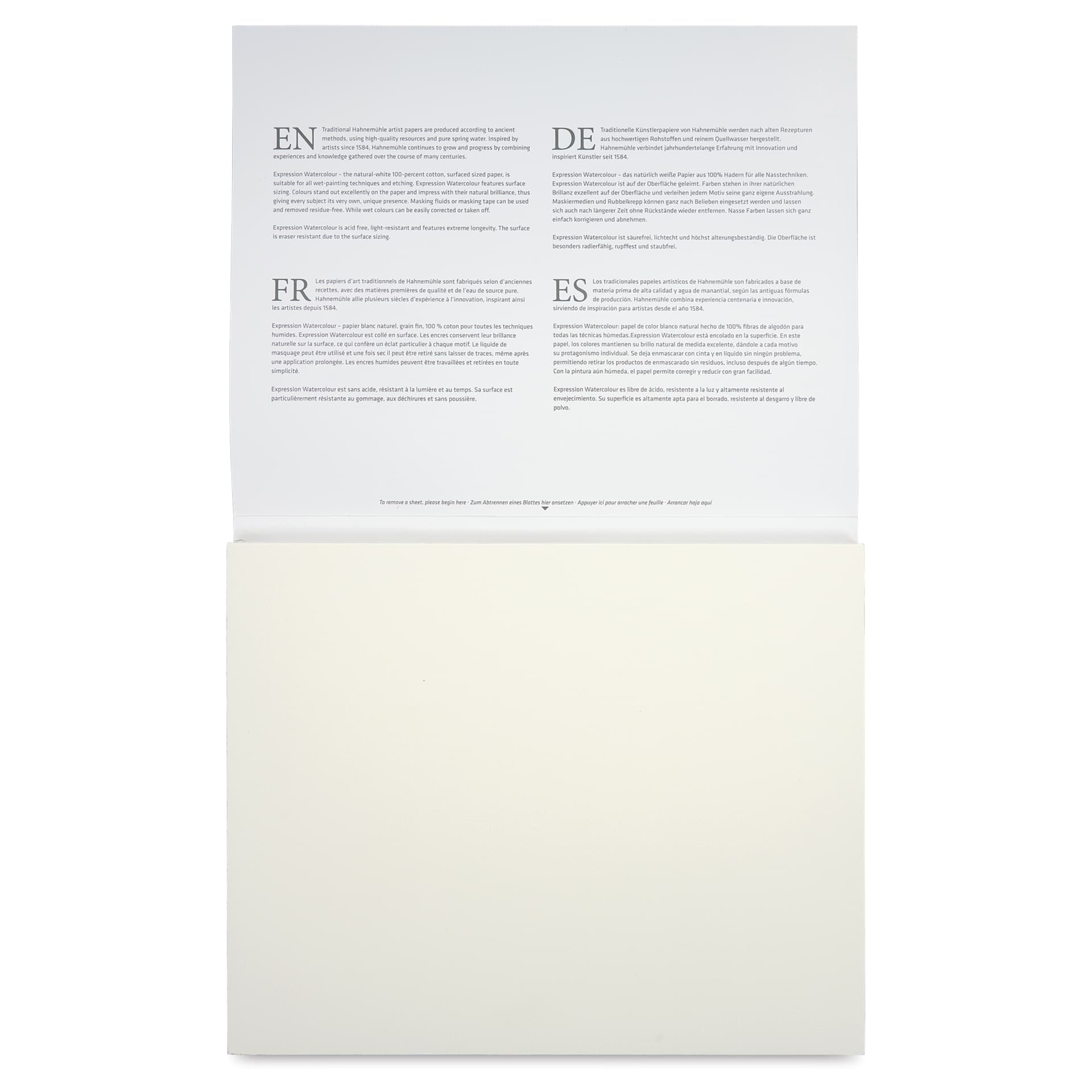 Hahnemühle Expressions Watercolor Block - 9.5" x 11.8", 20 Sheets, 300 gsm - open