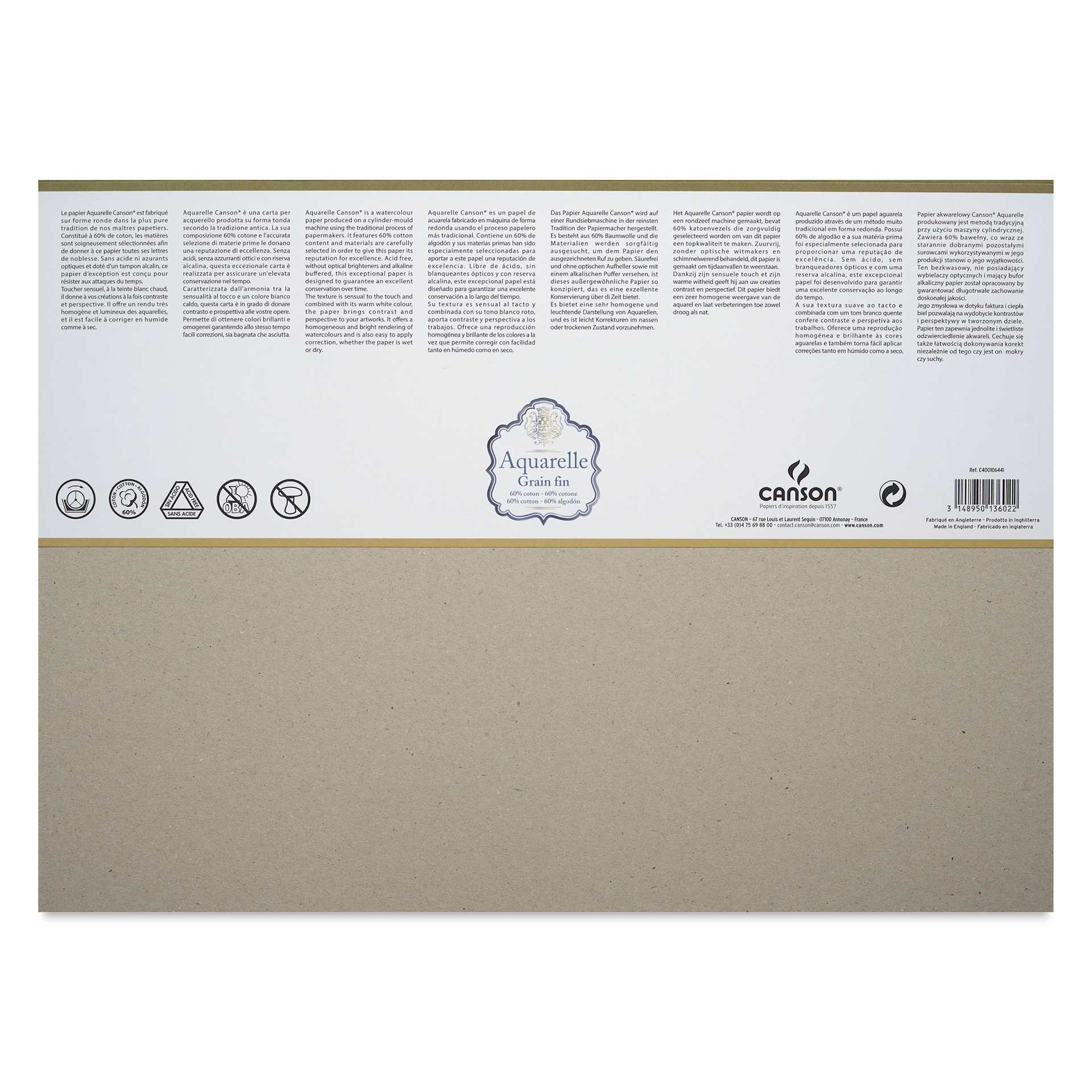 Canson Aquarelle Block - Blick Exclusive!  14.2" x 19.7", Cold Press, back cover