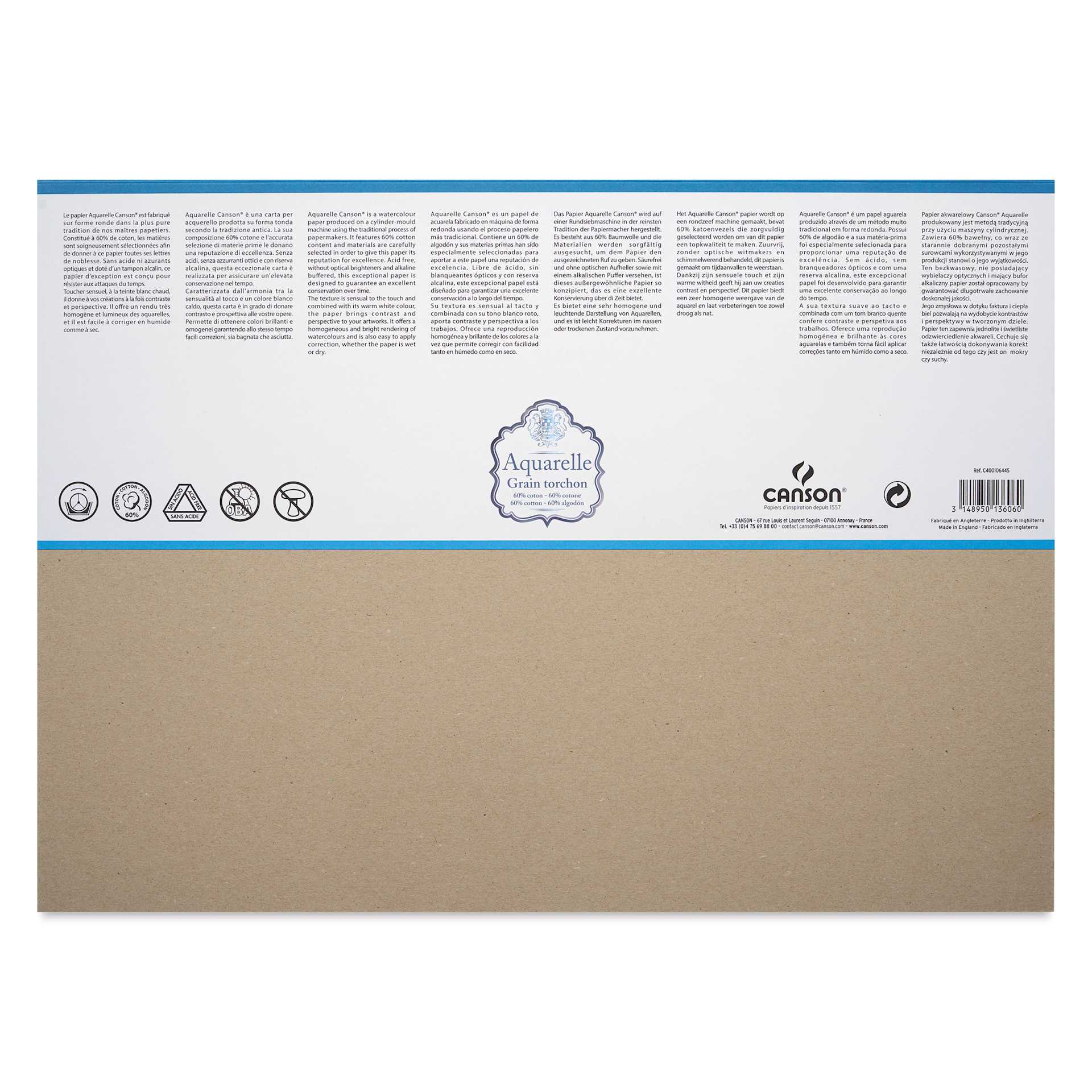 Canson Aquarelle Block - Blick Exclusive! 14.2" x 19.7", Rough Press, back cover