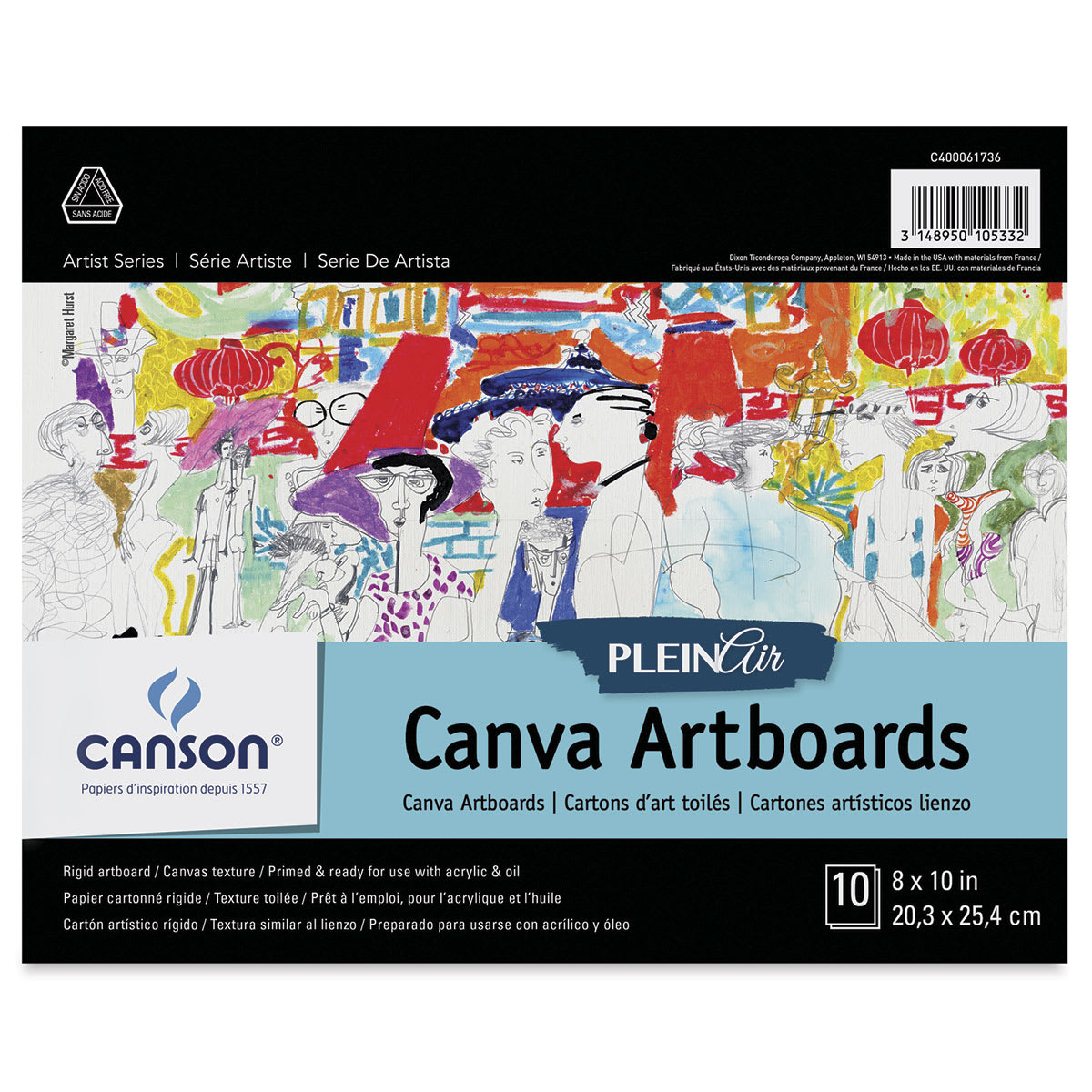 Canson Plein Air Canva Artboard Pad - 8" x 10", front cover 