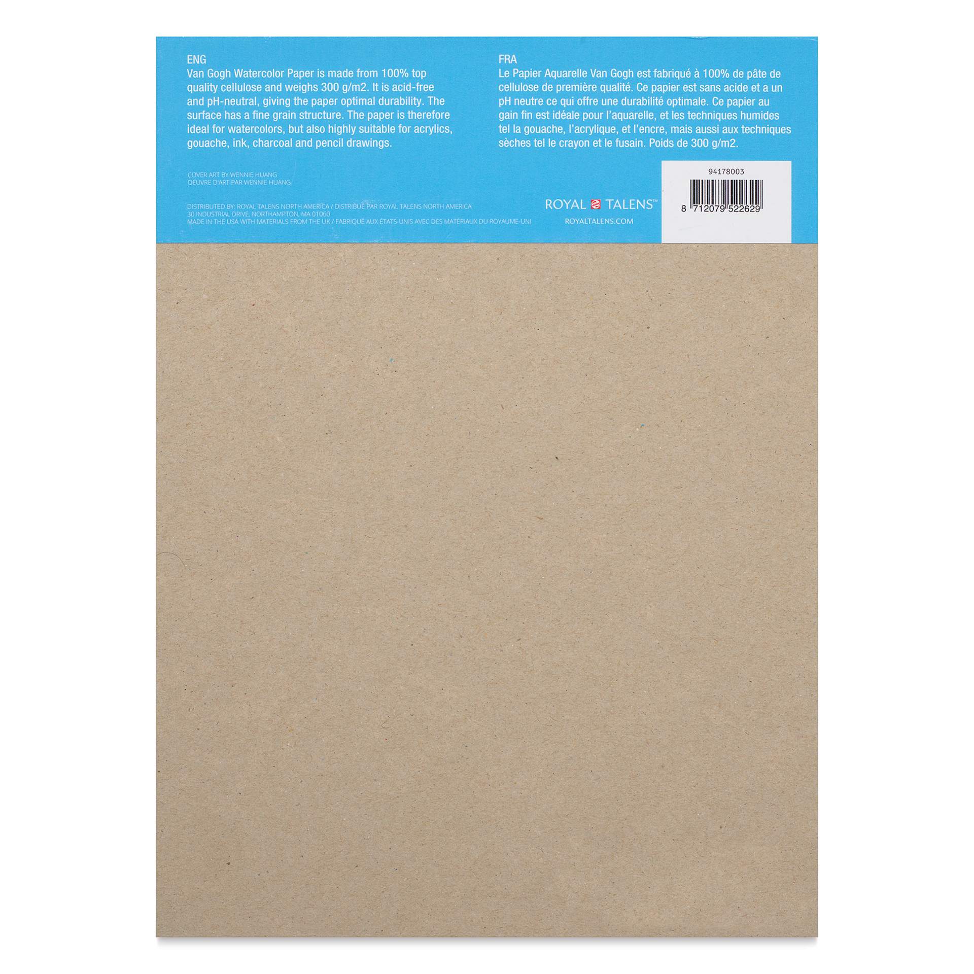 Van Gogh Watercolor Block - 9" x 12", back cover